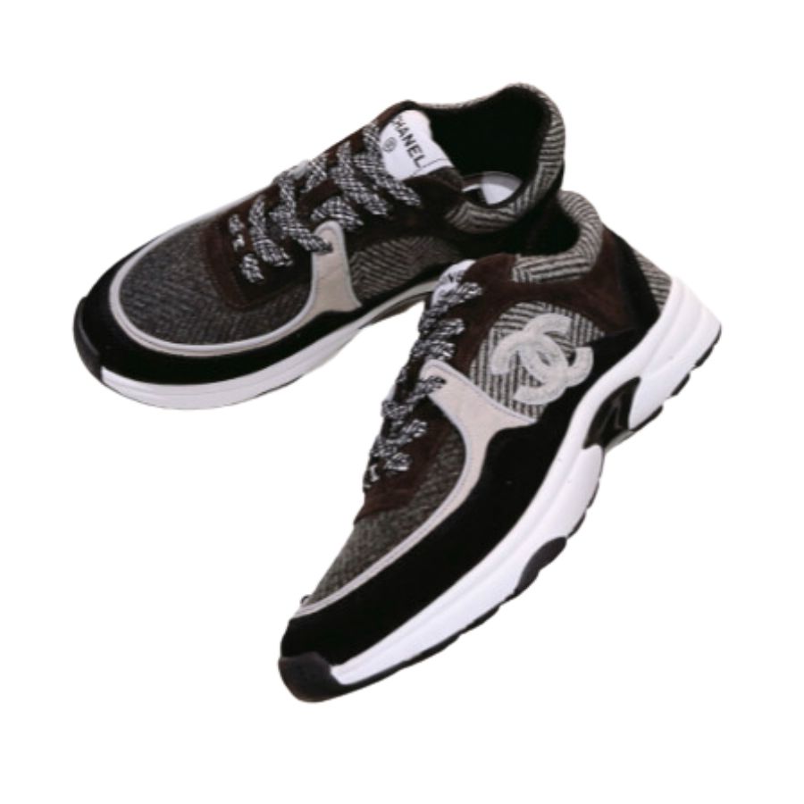 Ch**el Wool Stitch Casual C Sneakers Black For Women