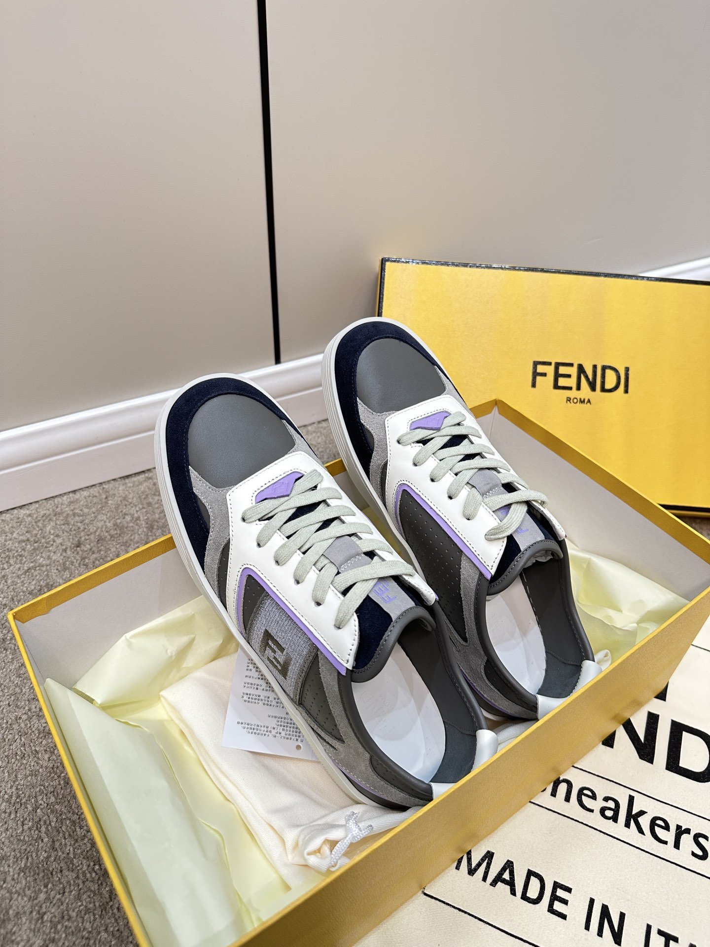 F**di Lace-Up Sneakers Black For Women