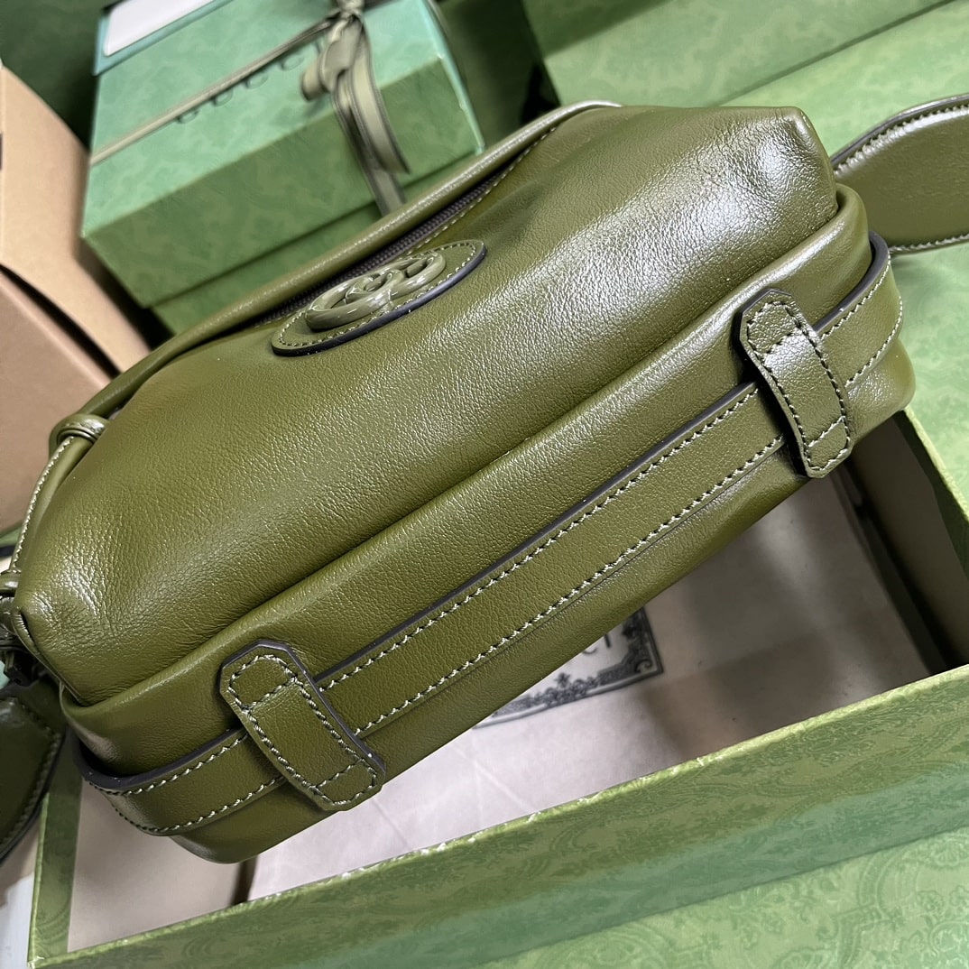Gvc*1 Shoulder Tonal Double G Bag Green Khaki/Black For Men 23.3cm/9.2in 725696 AABDH 3353