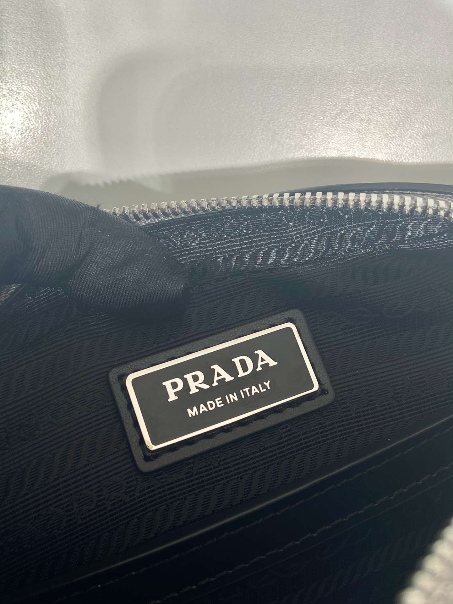 Pra*a Brique Saffiano Bag Grey For Women 7.9in/20cm