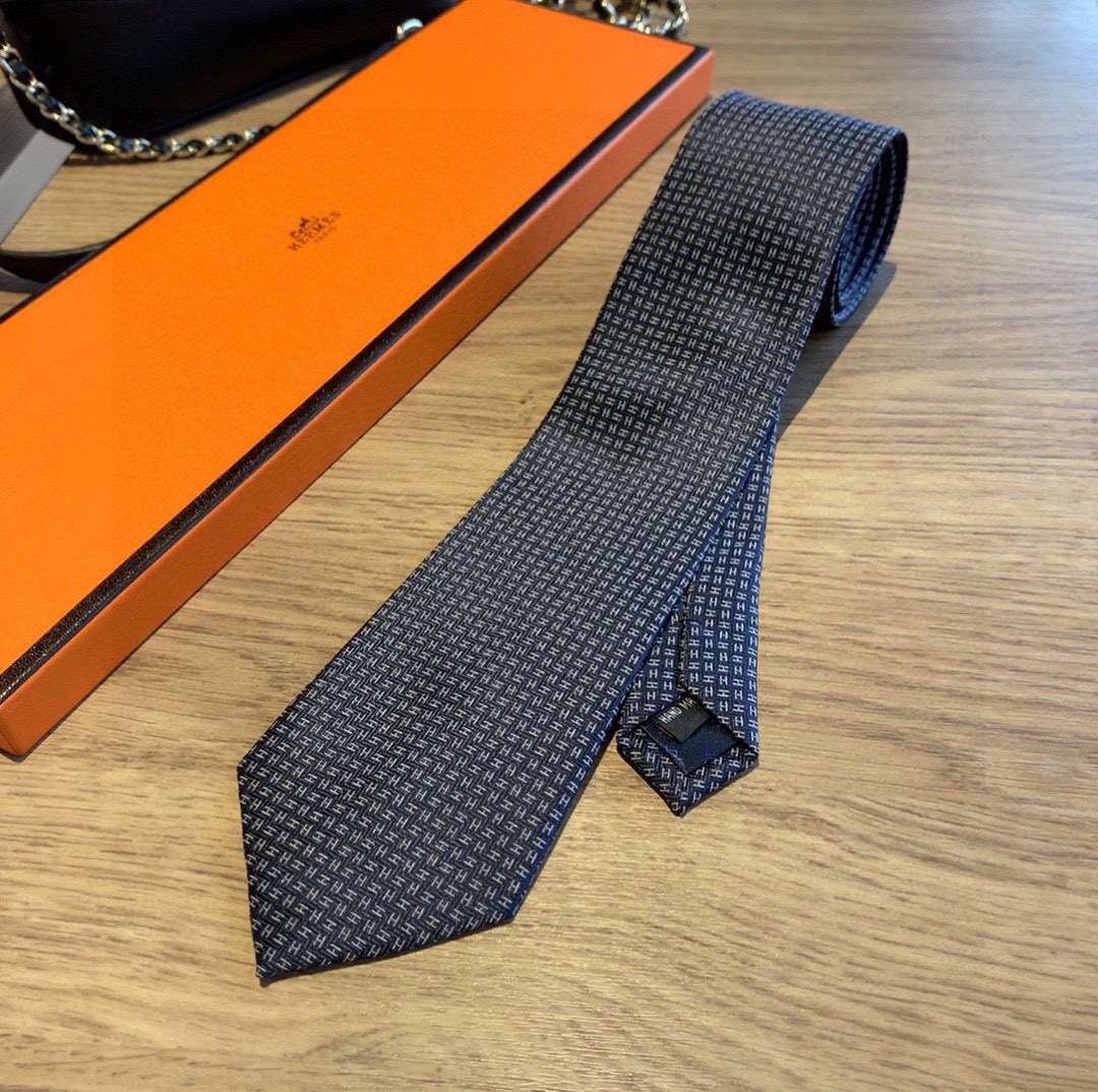 H**me5 Tie 7 Faconnee New H Navy Blue For Men