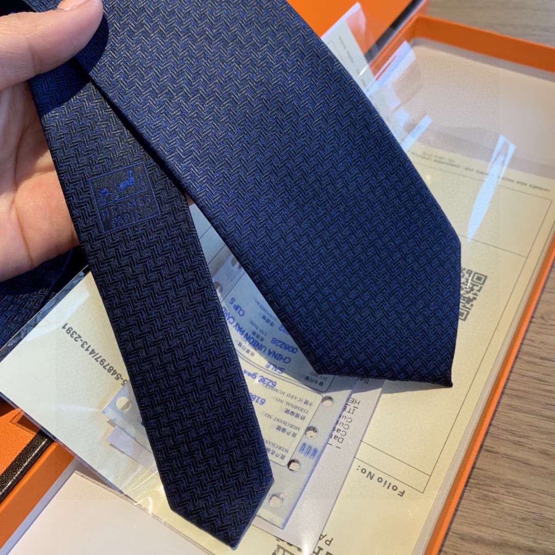 H**me5 Tie 7 Faconnee New H Navy Blue For Men