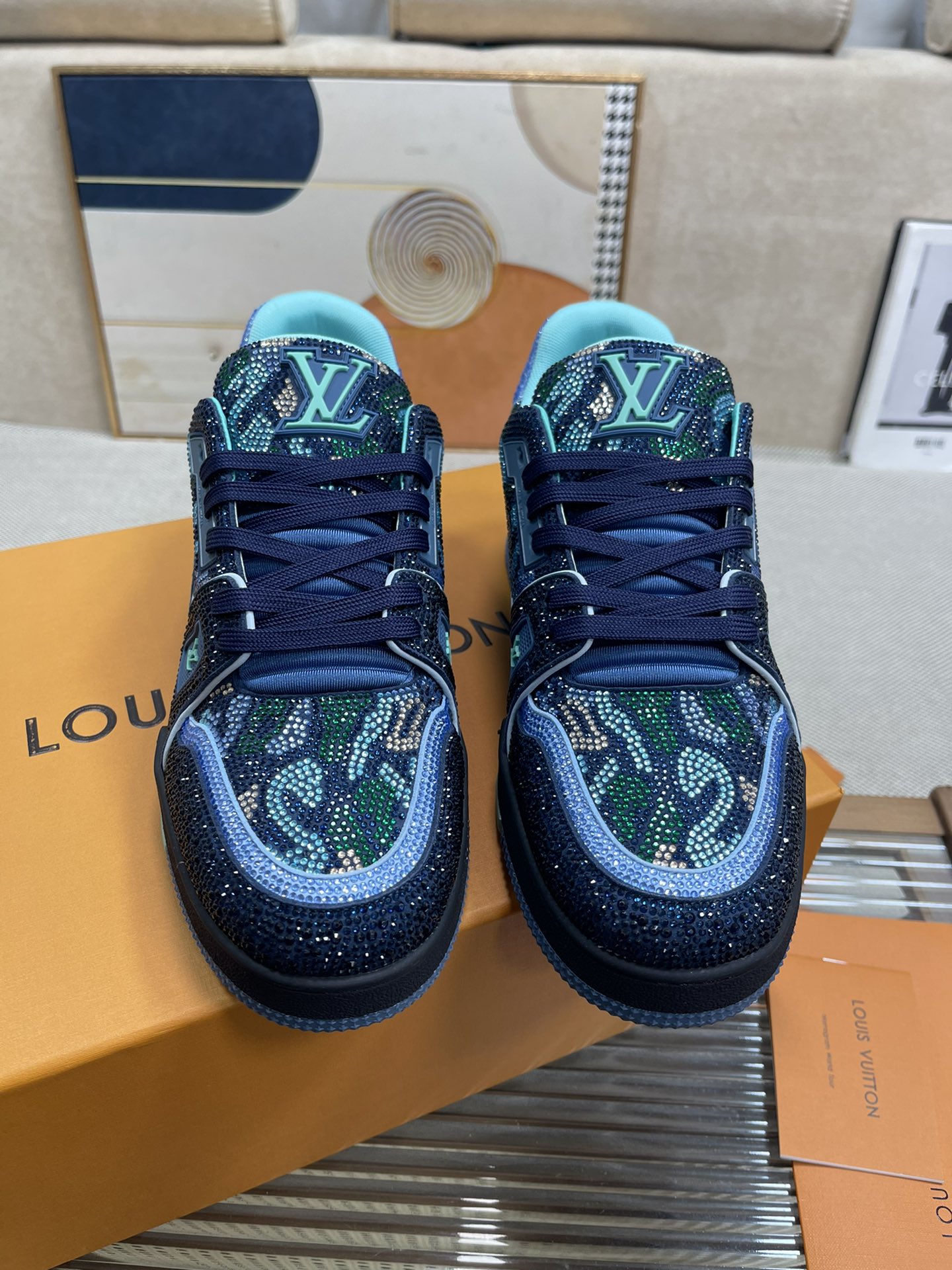 L0vis Vvtt0n Trainer Sneaker LV Dark Blue For Women