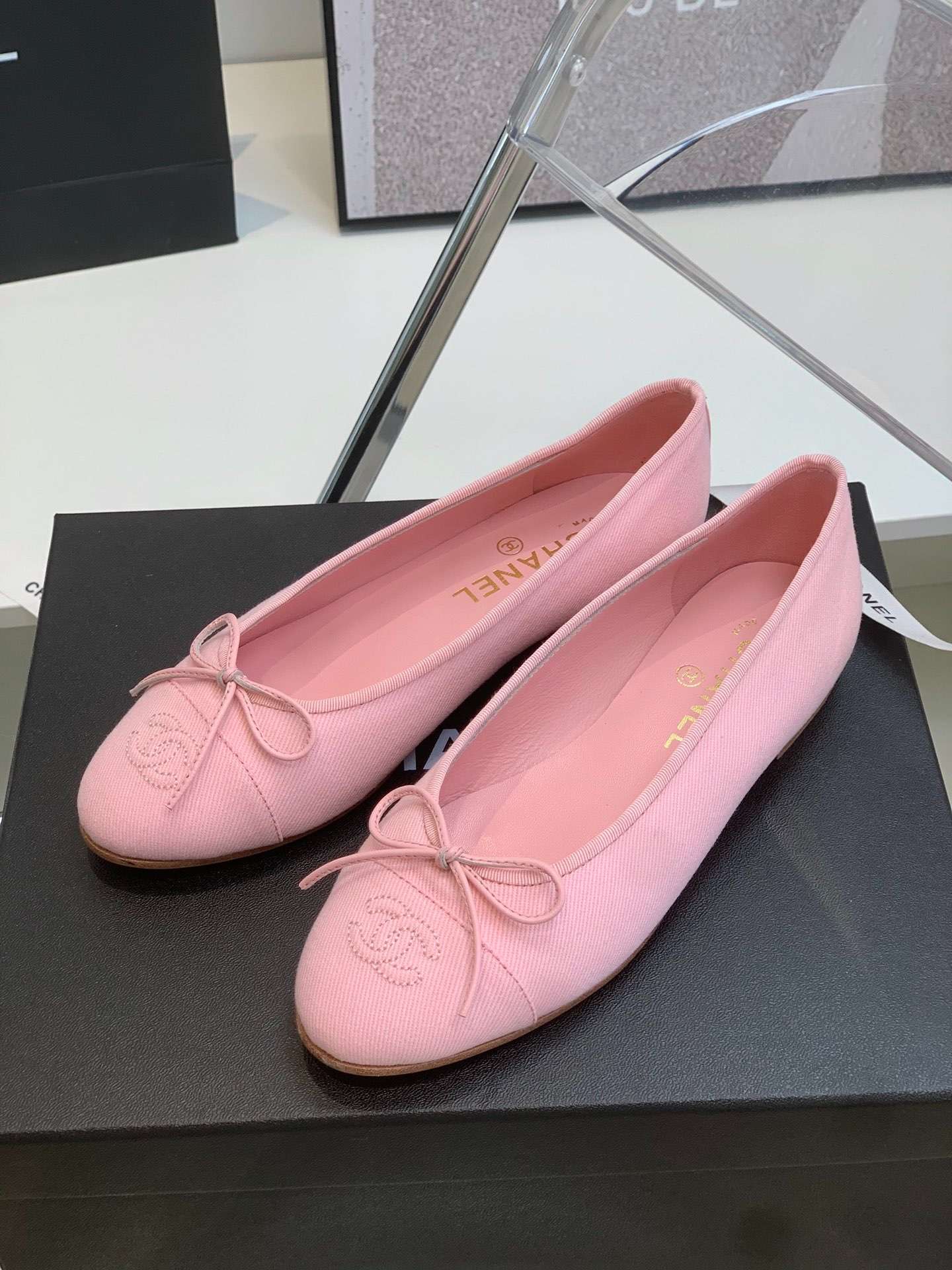 Ch**el Ballet Flats Pink For Women