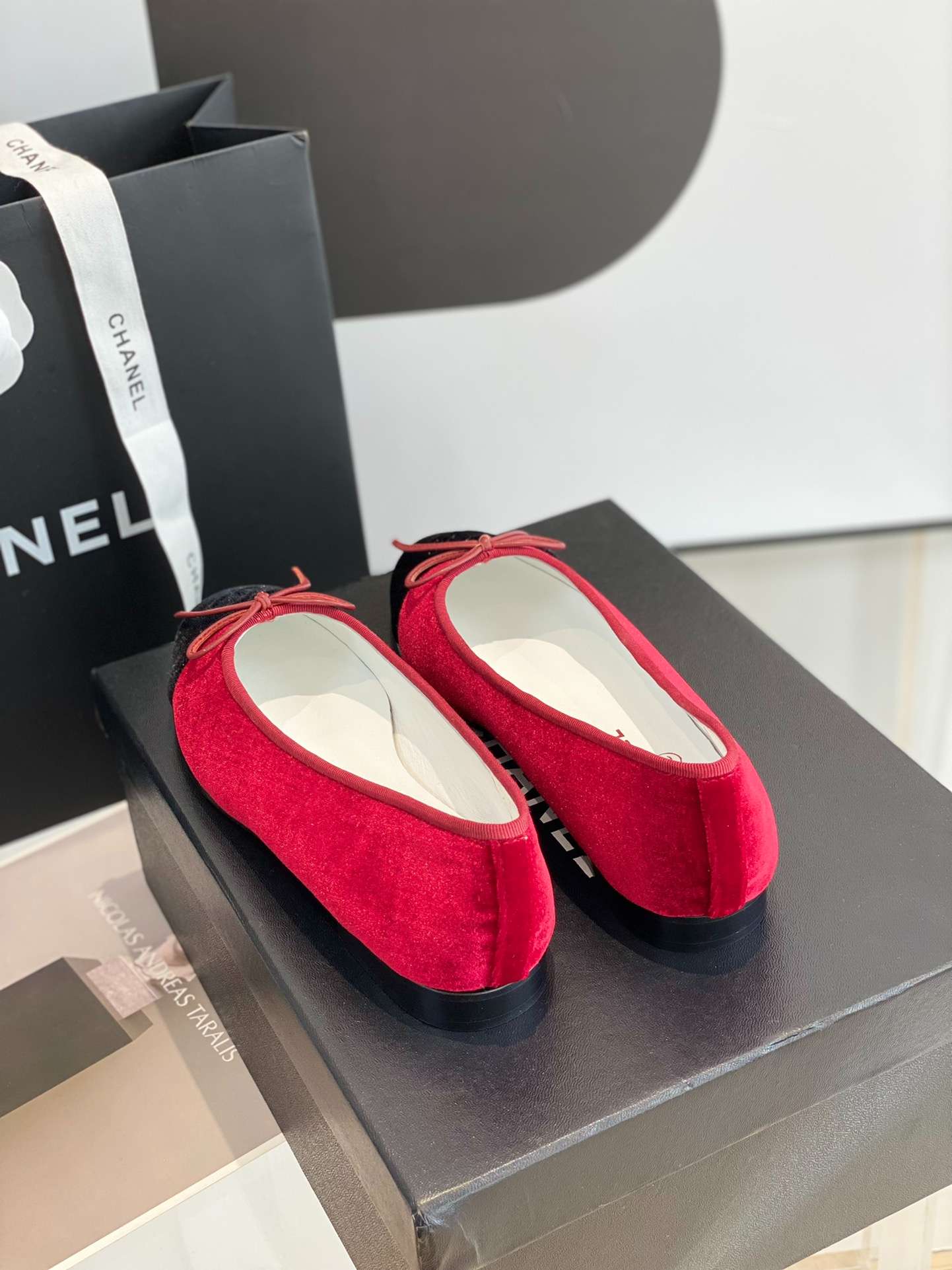 Ch**el Ballet Flats Red For Women