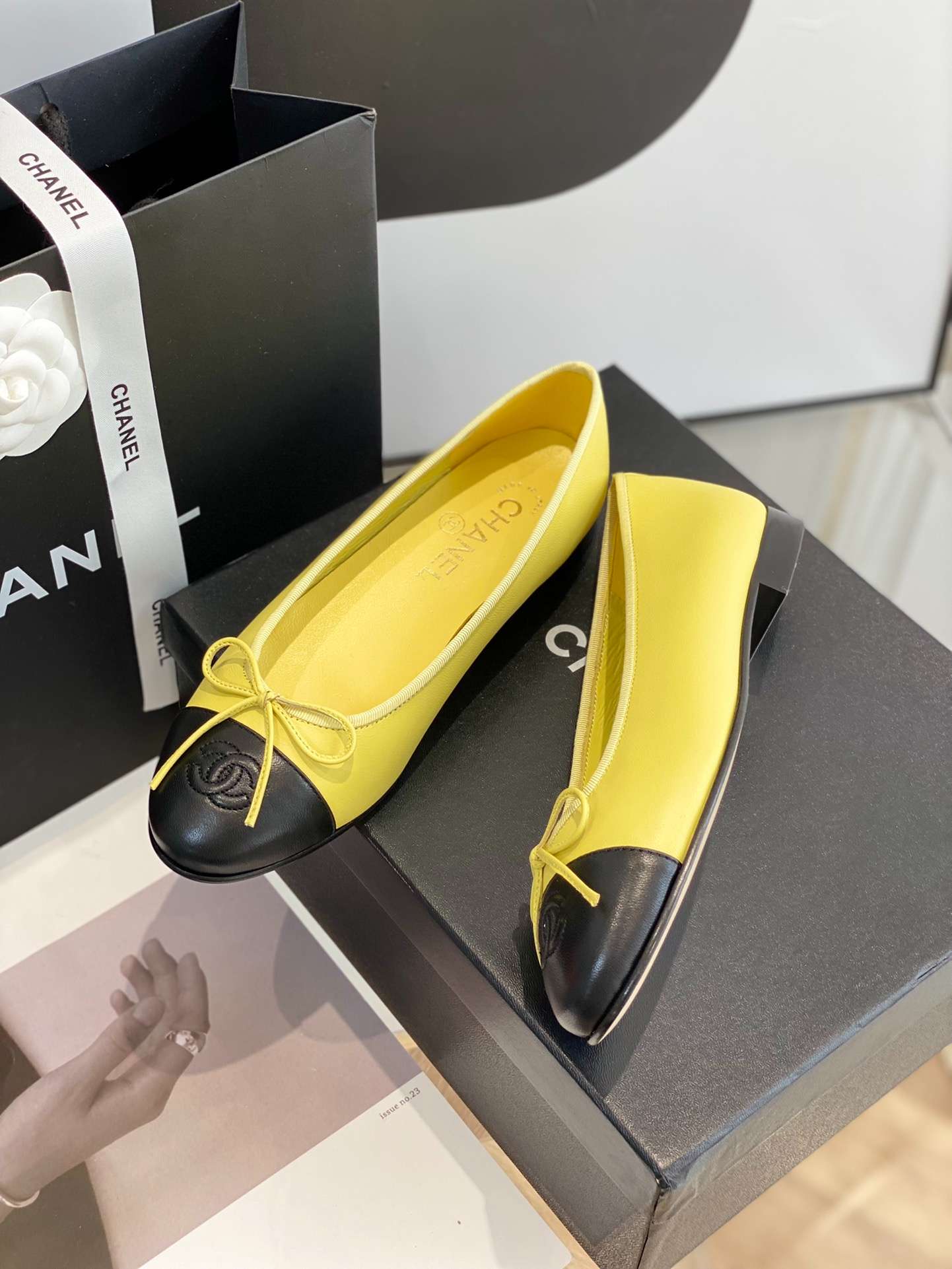 Ch**el Ballet Flats Yellow For Women