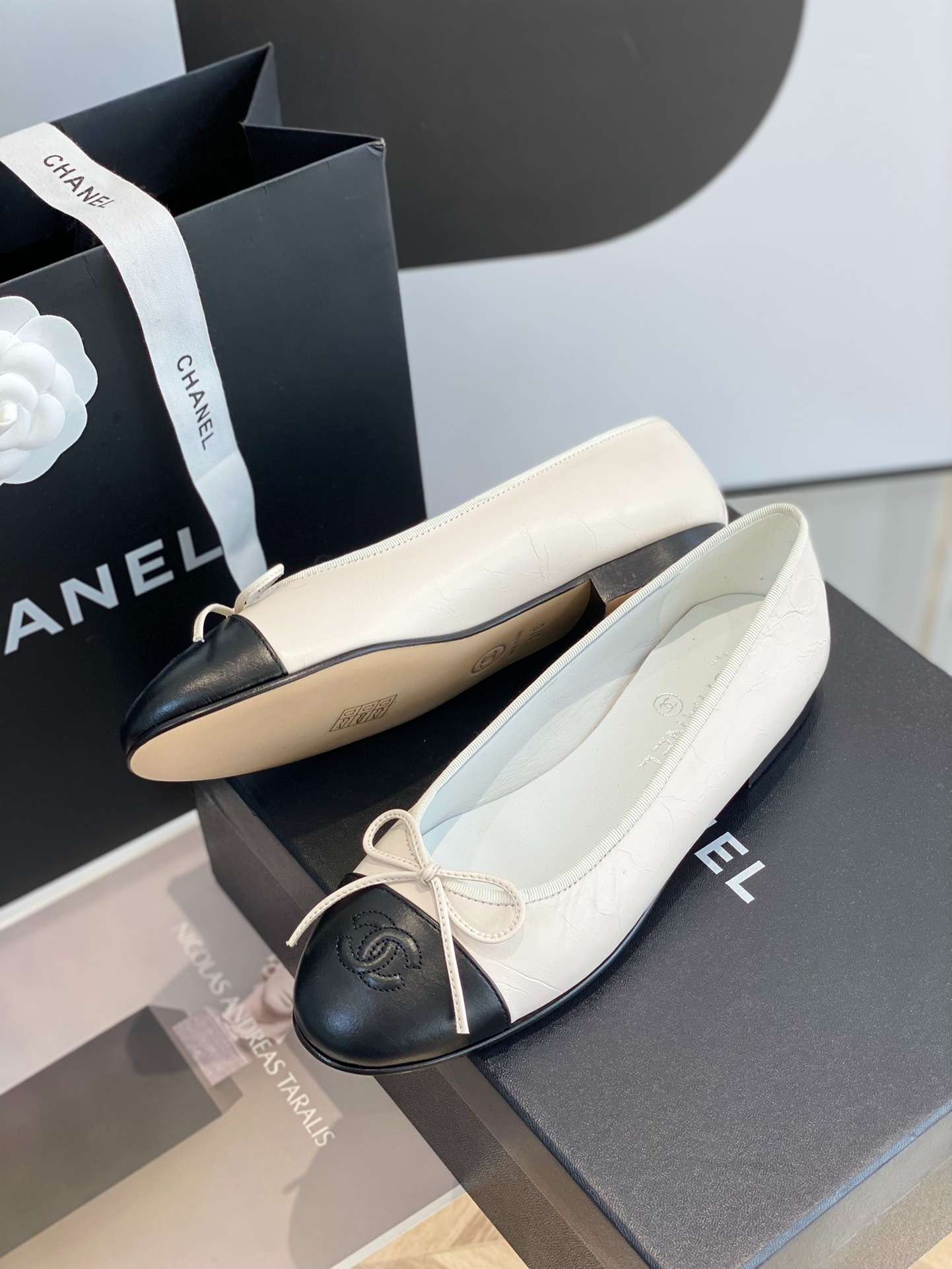 Ch**el Ballet Flats White For Women
