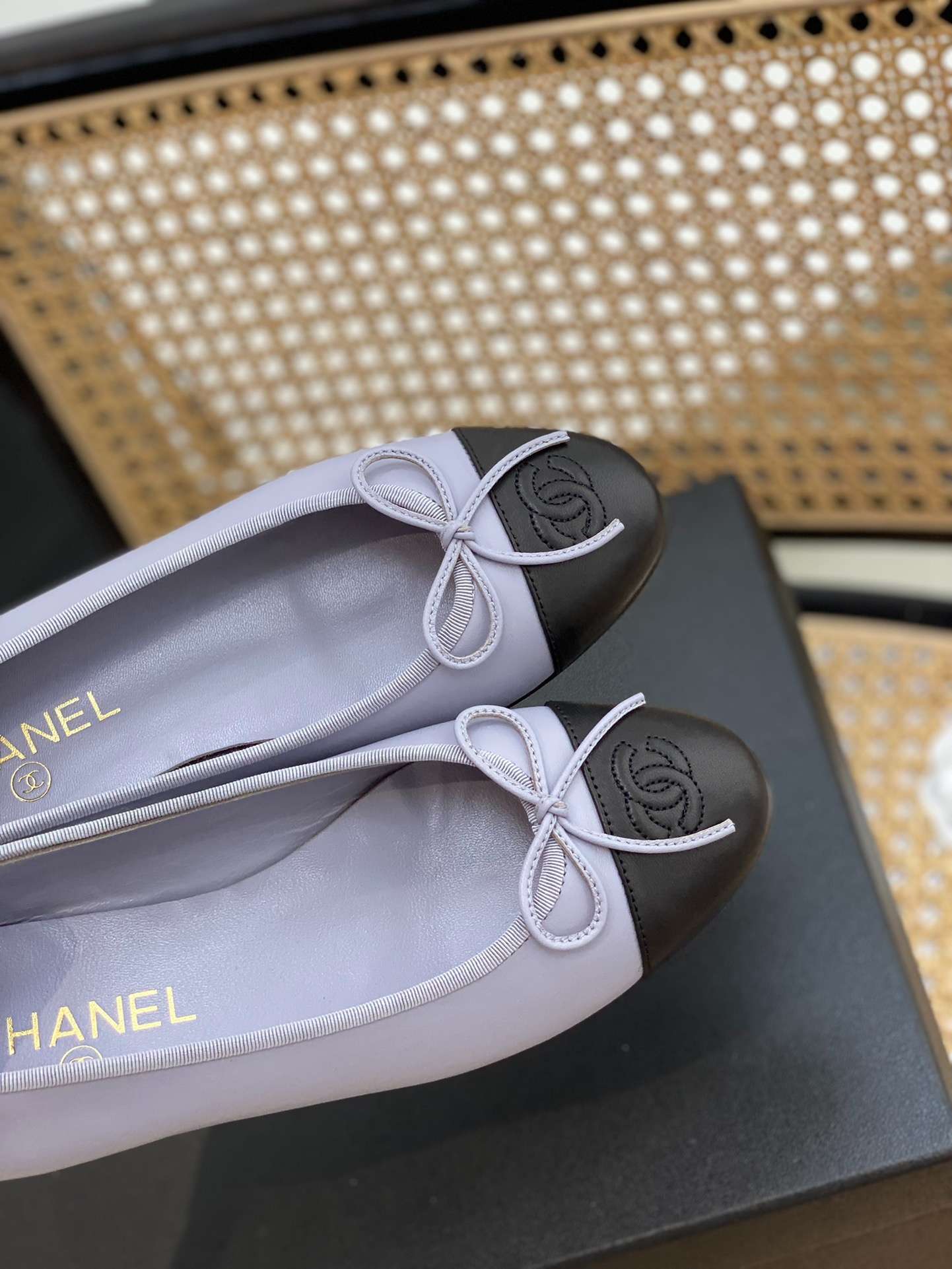Ch**el Ballet Flats Light Purple For Women