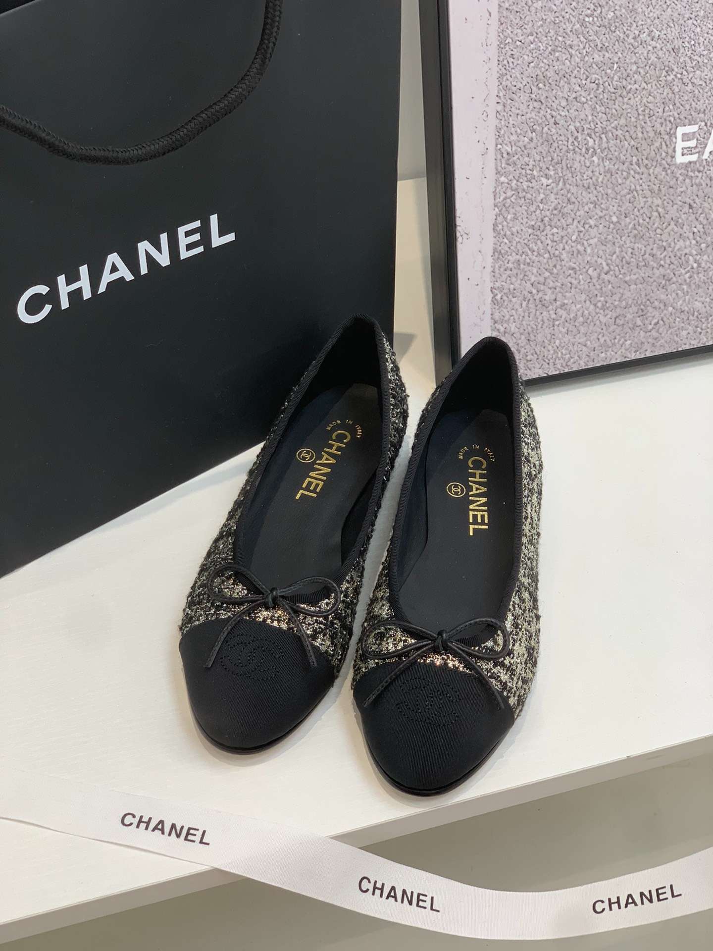 Ch**el Ballet Flats Grey For Women