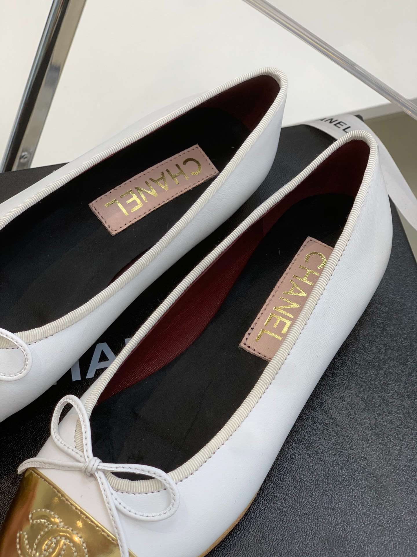 Ch**el Ballet Flats White For Women