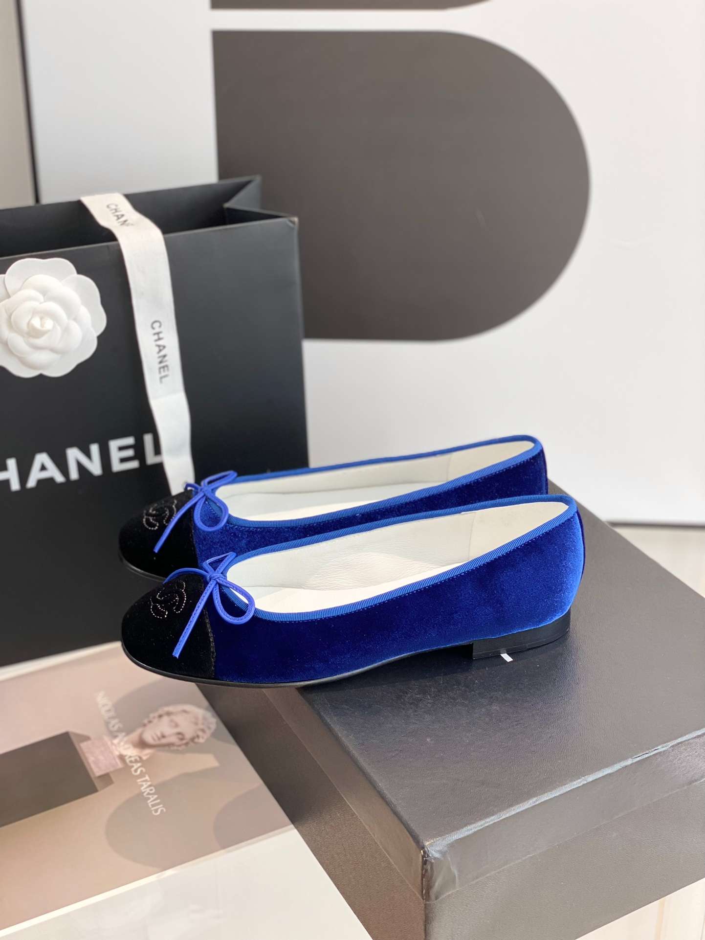 Ch**el Ballet Flats Blue For Women