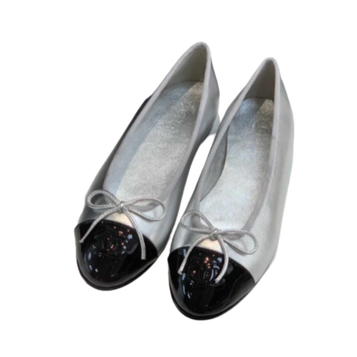 Ch**el Ballet Flats Silver For Women