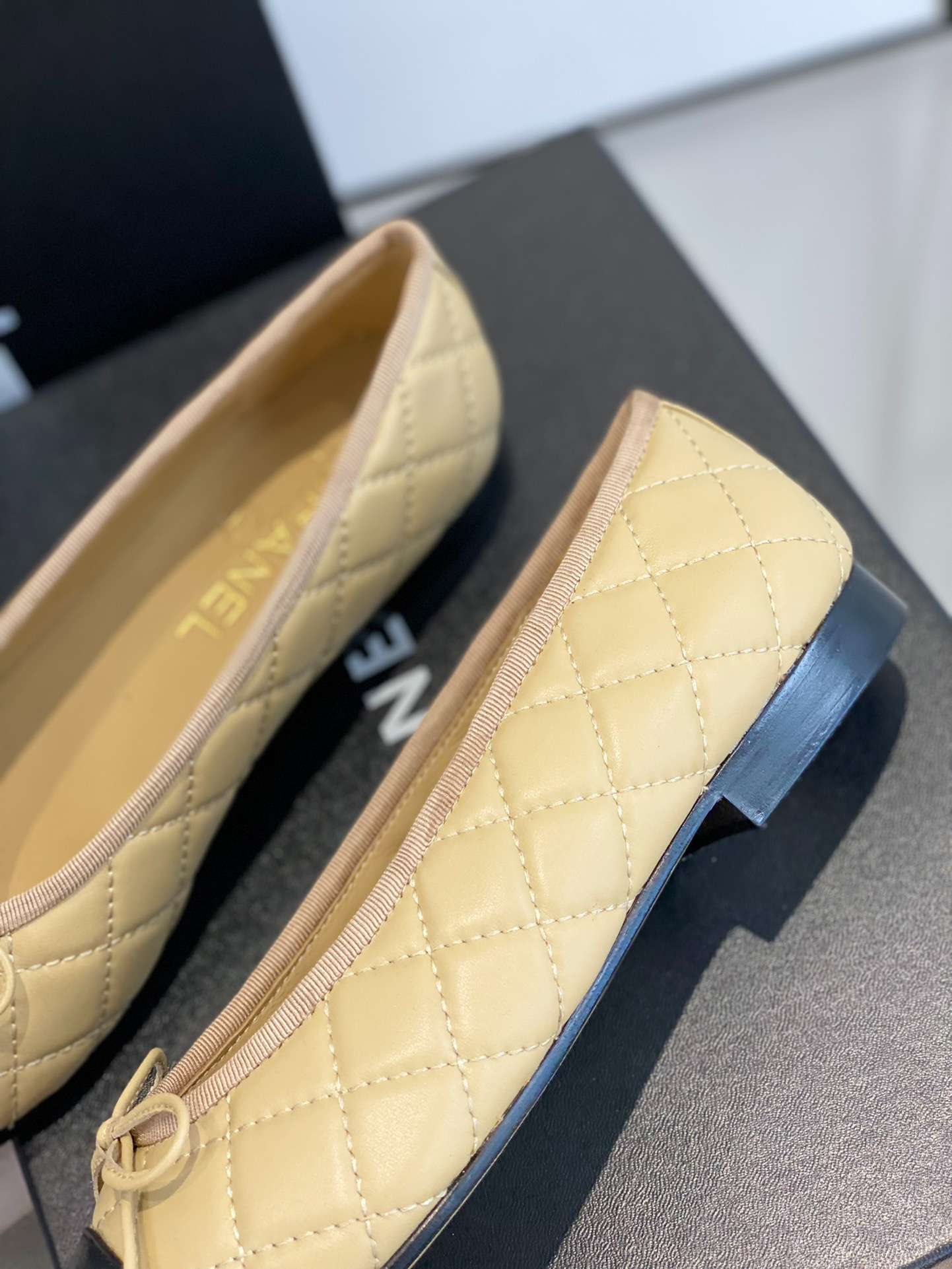 Ch**el Ballet Flats Beige For Women
