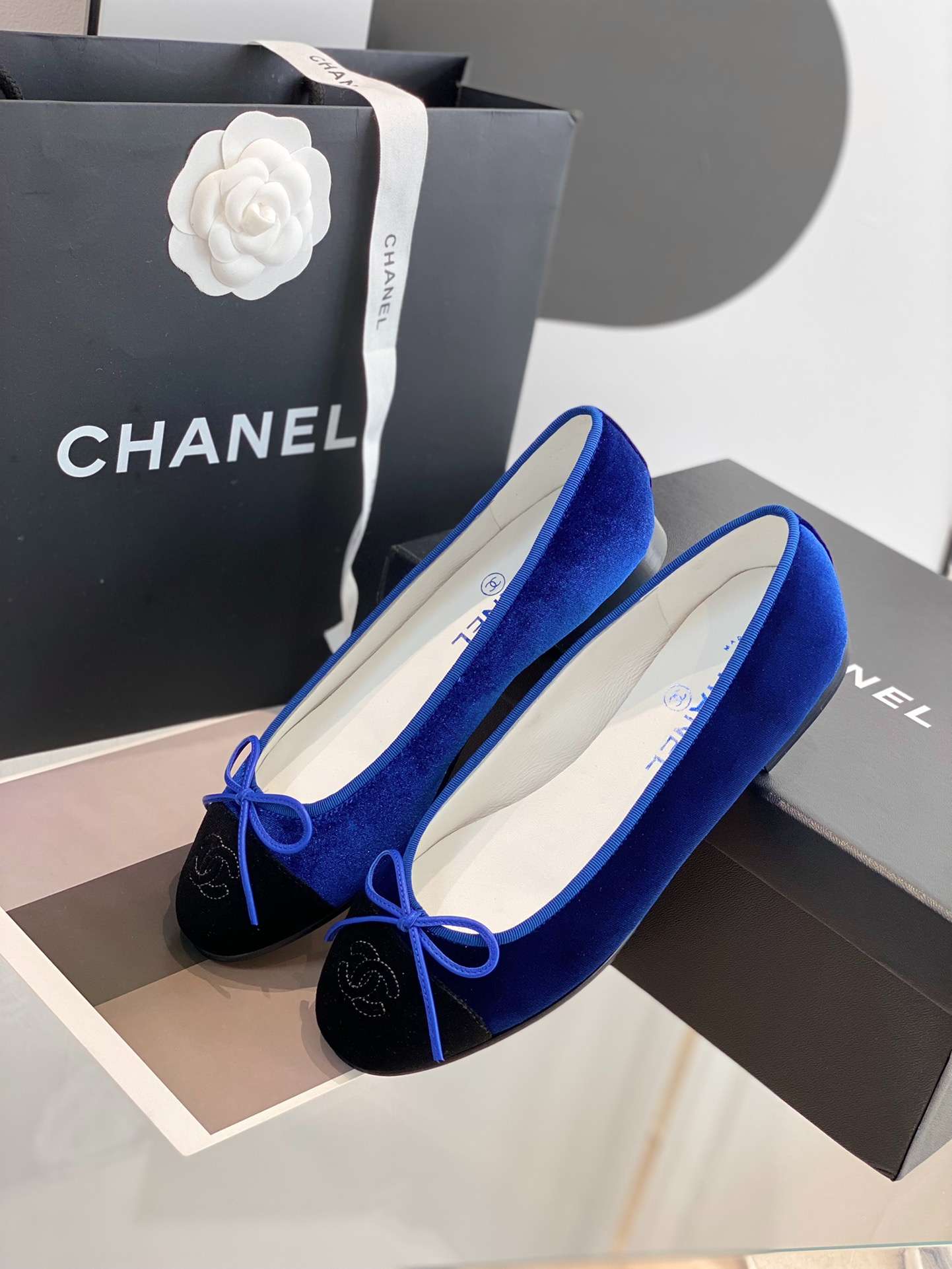 Ch**el Ballet Flats Blue For Women