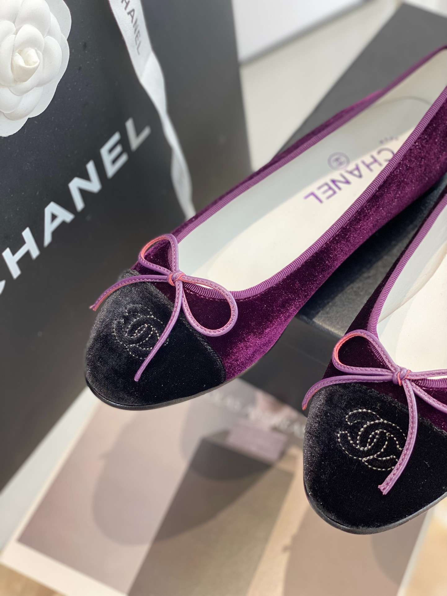 Ch**el Ballet Flats Purple For Women