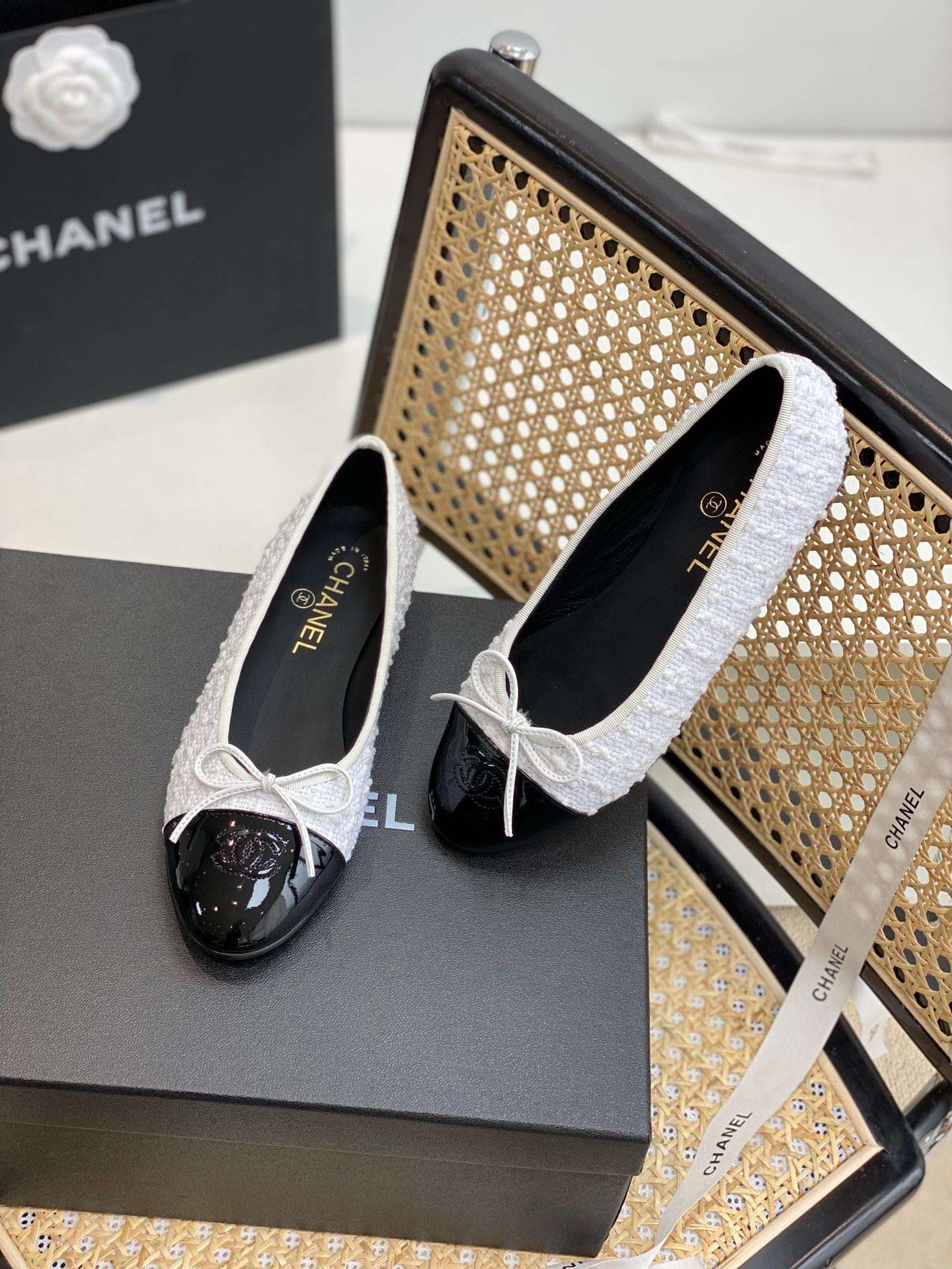 Ch**el Ballet Flats White For Women