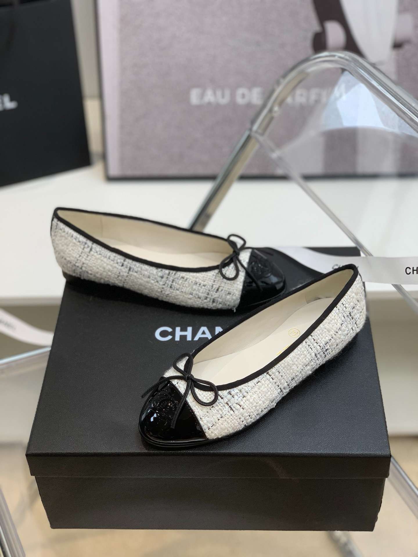 Ch**el Ballet Flats White For Women