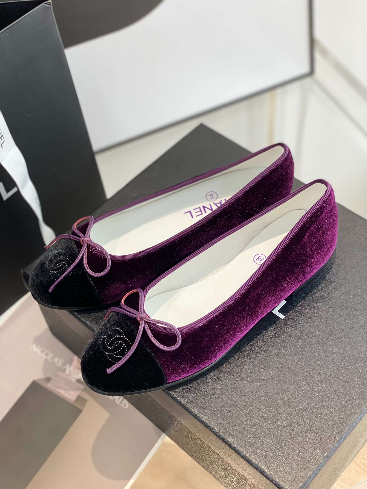 Ch**el Ballet Flats Purple For Women