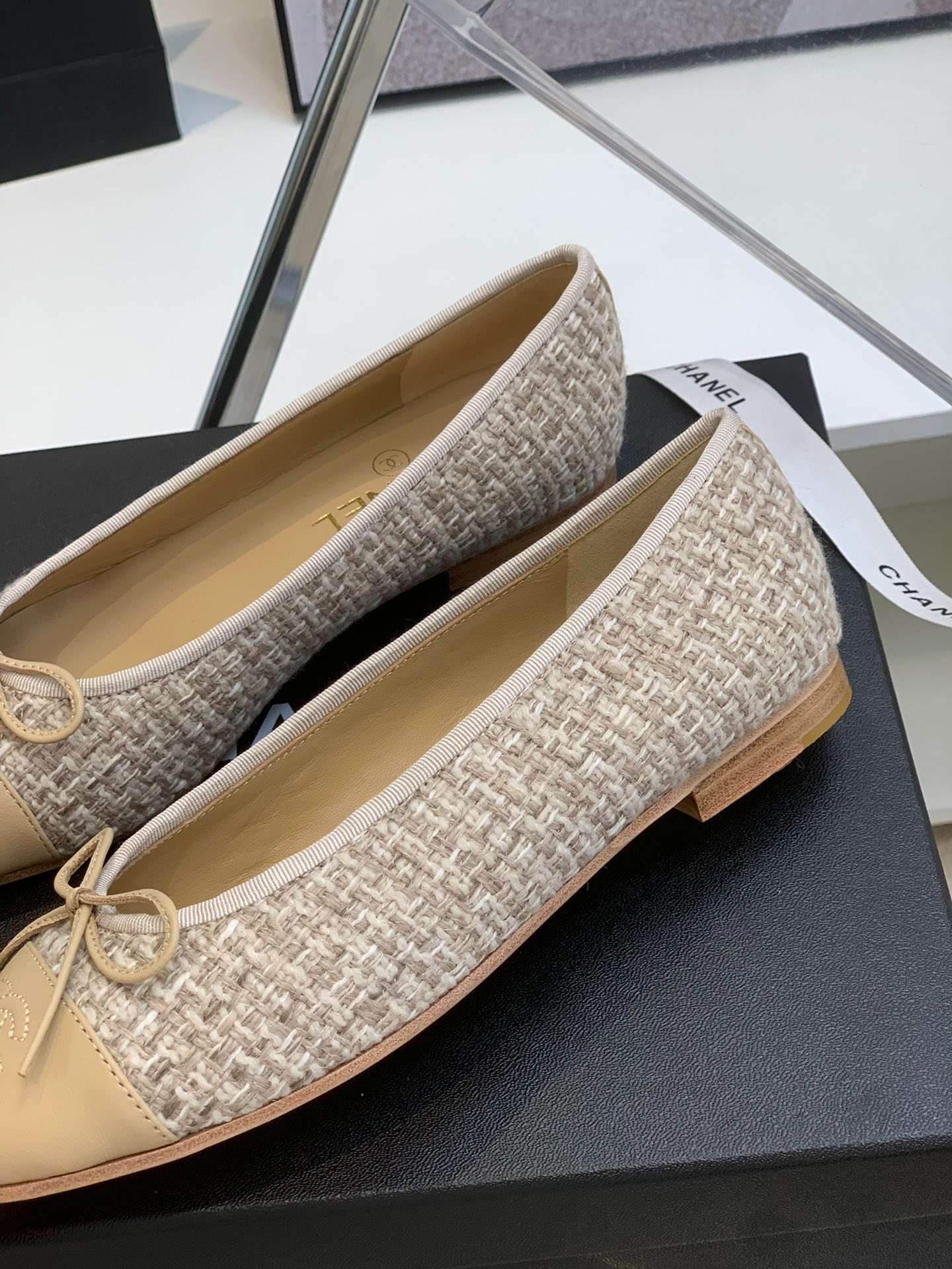 Ch**el Ballet Flats Beige For Women