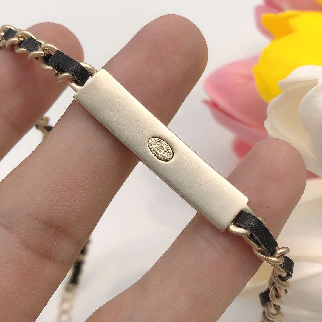 Ch**el C-Shaped Bracelet Gold For Women