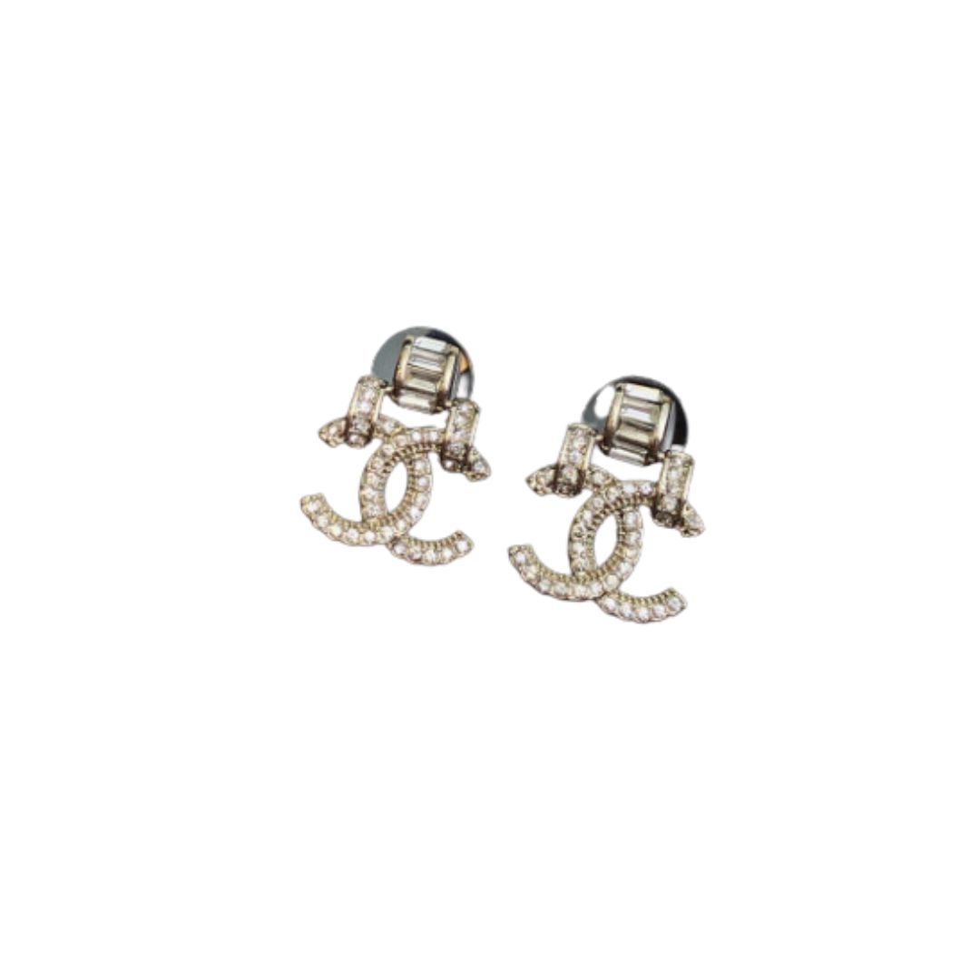 Ch**el Double C Earrings Gold For Women