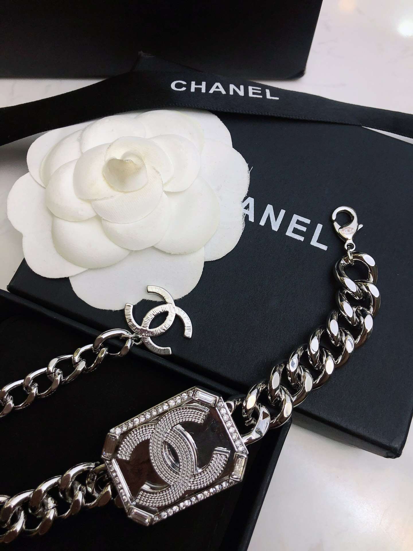 Ch**el Perfume Bracelet Silver For Women