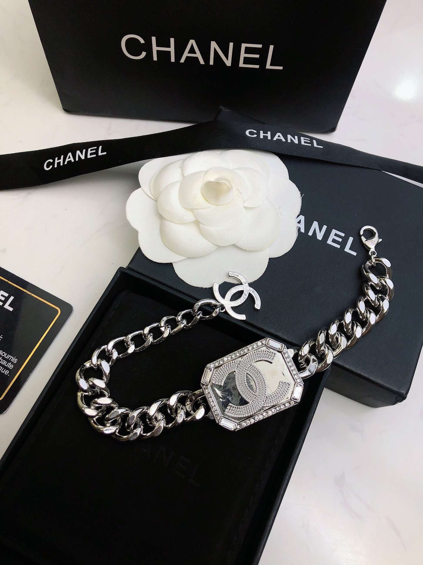 Ch**el Perfume Bracelet Silver For Women