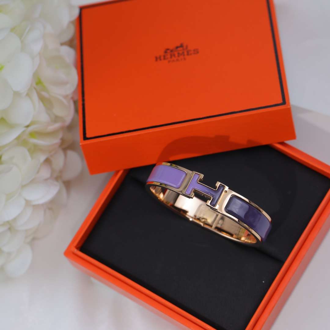 H**me5 Clic Enameled H Bracelet Purple For Women