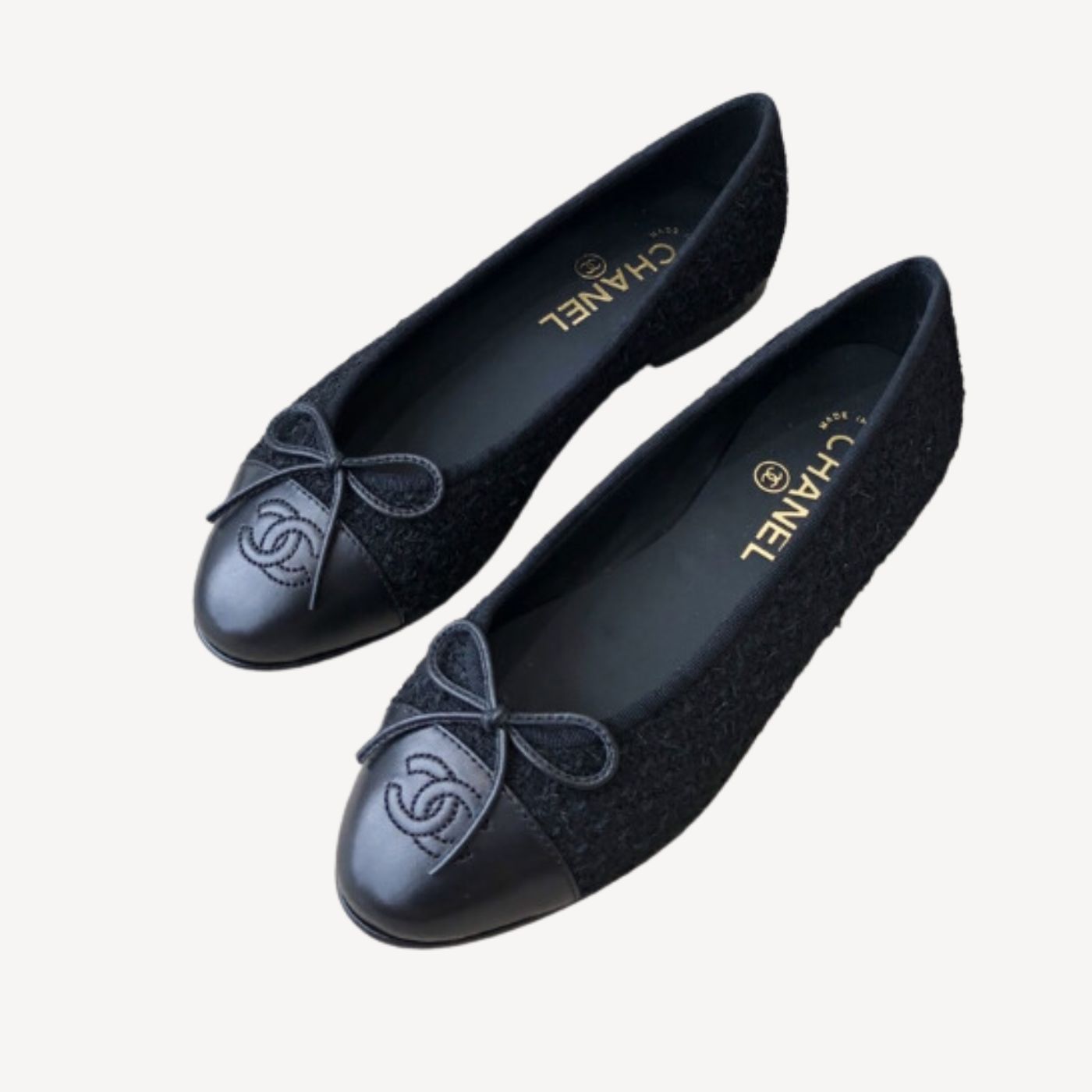 Ch**el Ballet Flats Black For Women