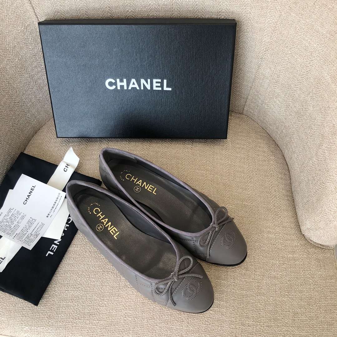 Ch**el Ballet Flats Dark Grey For Women