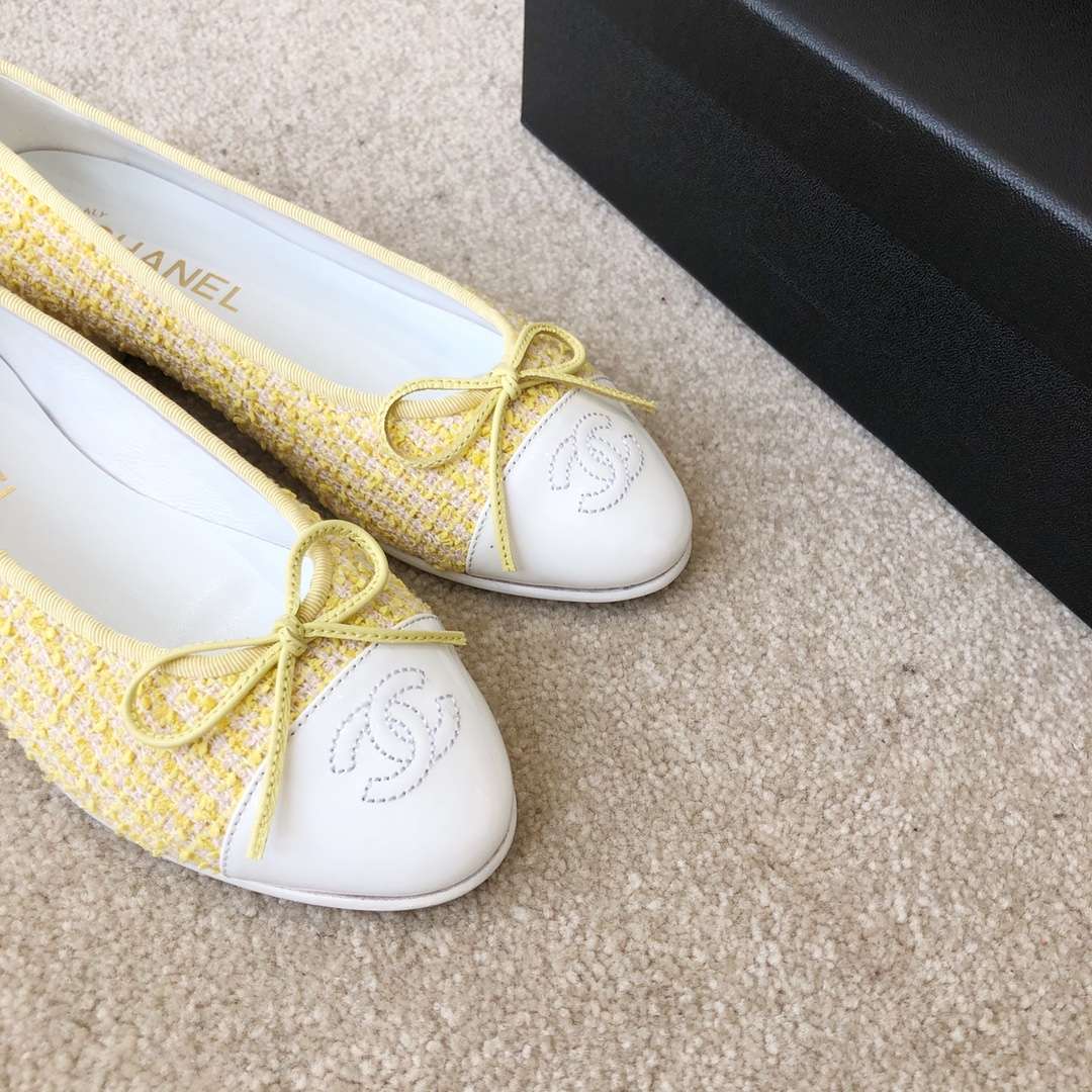 Ch**el Ballet Flats Yellow For Women