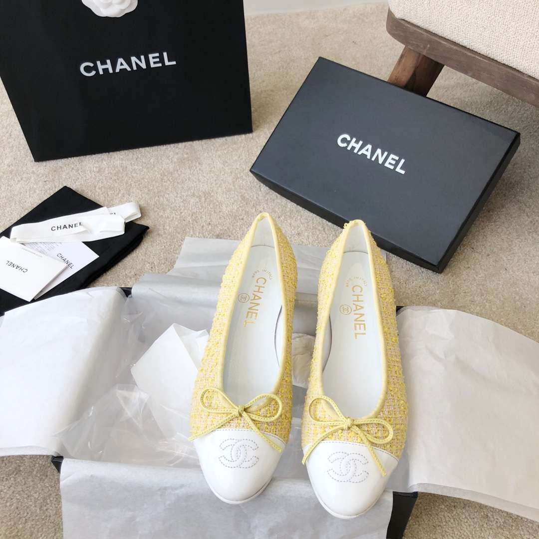 Ch**el Ballet Flats Yellow For Women