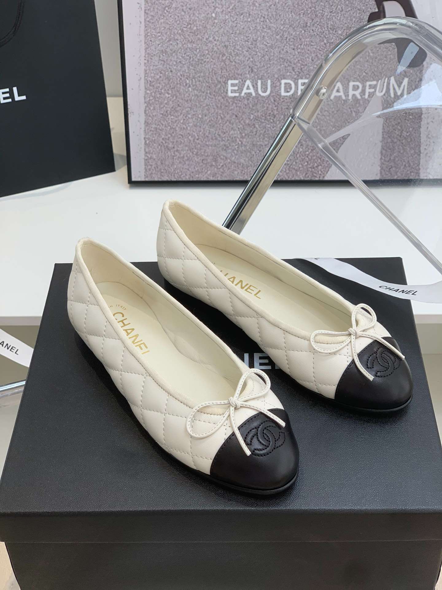 Ch**el Ballet Flats White For Women