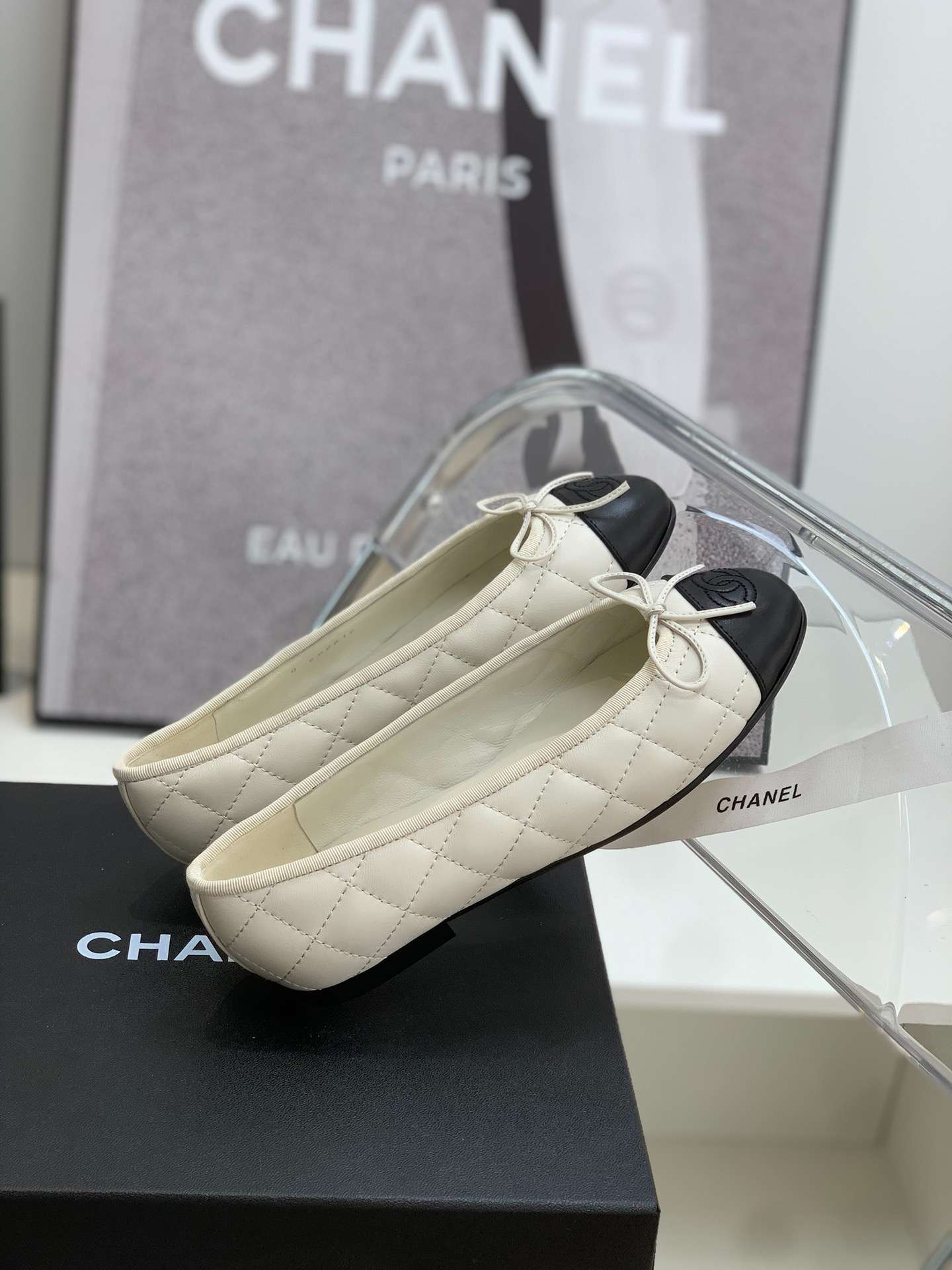 Ch**el Ballet Flats White For Women