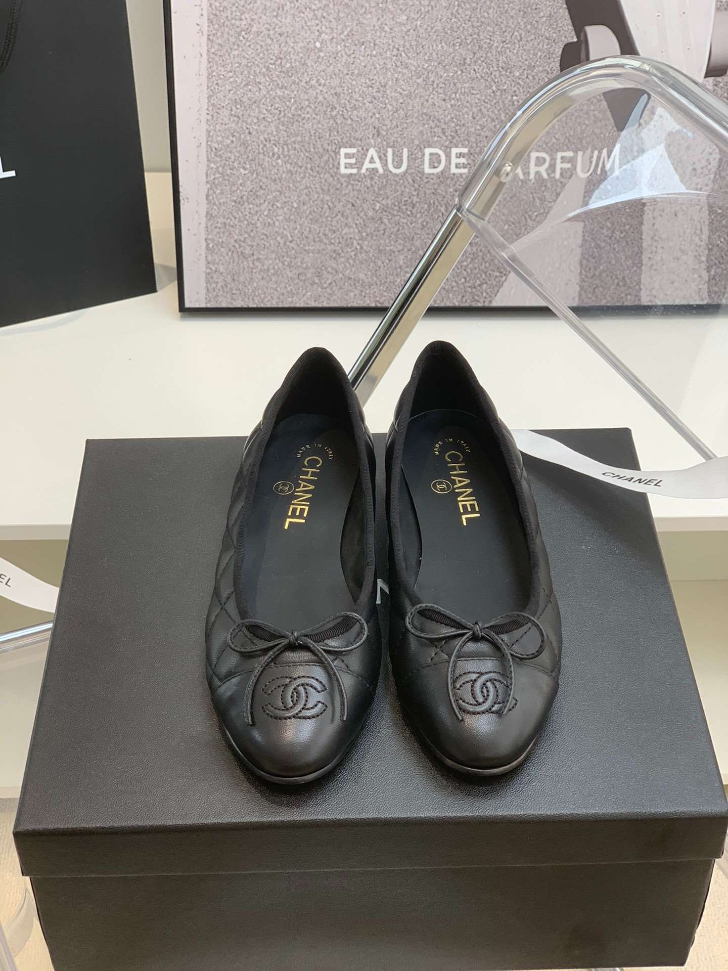 Ch**el Ballet Flats Black For Women