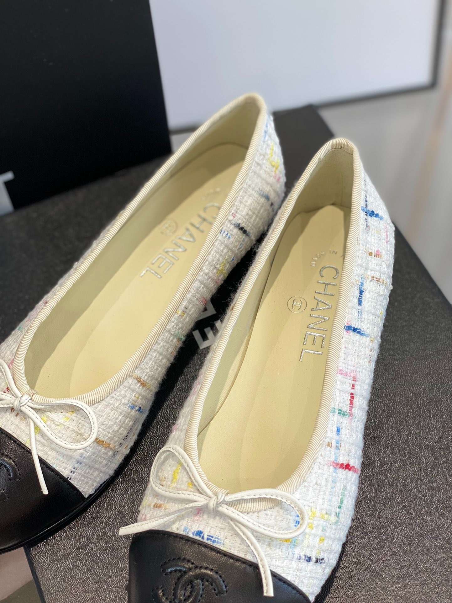 Ch**el Ballet Flats White For Women