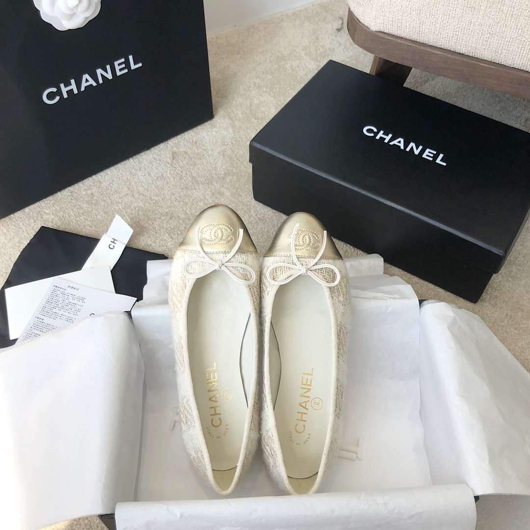 Ch**el Ballet Flats White For Women