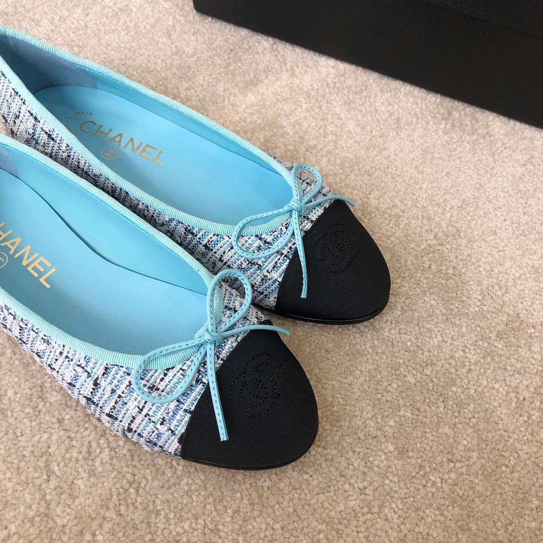 Ch**el Ballet Flats Blue For Women