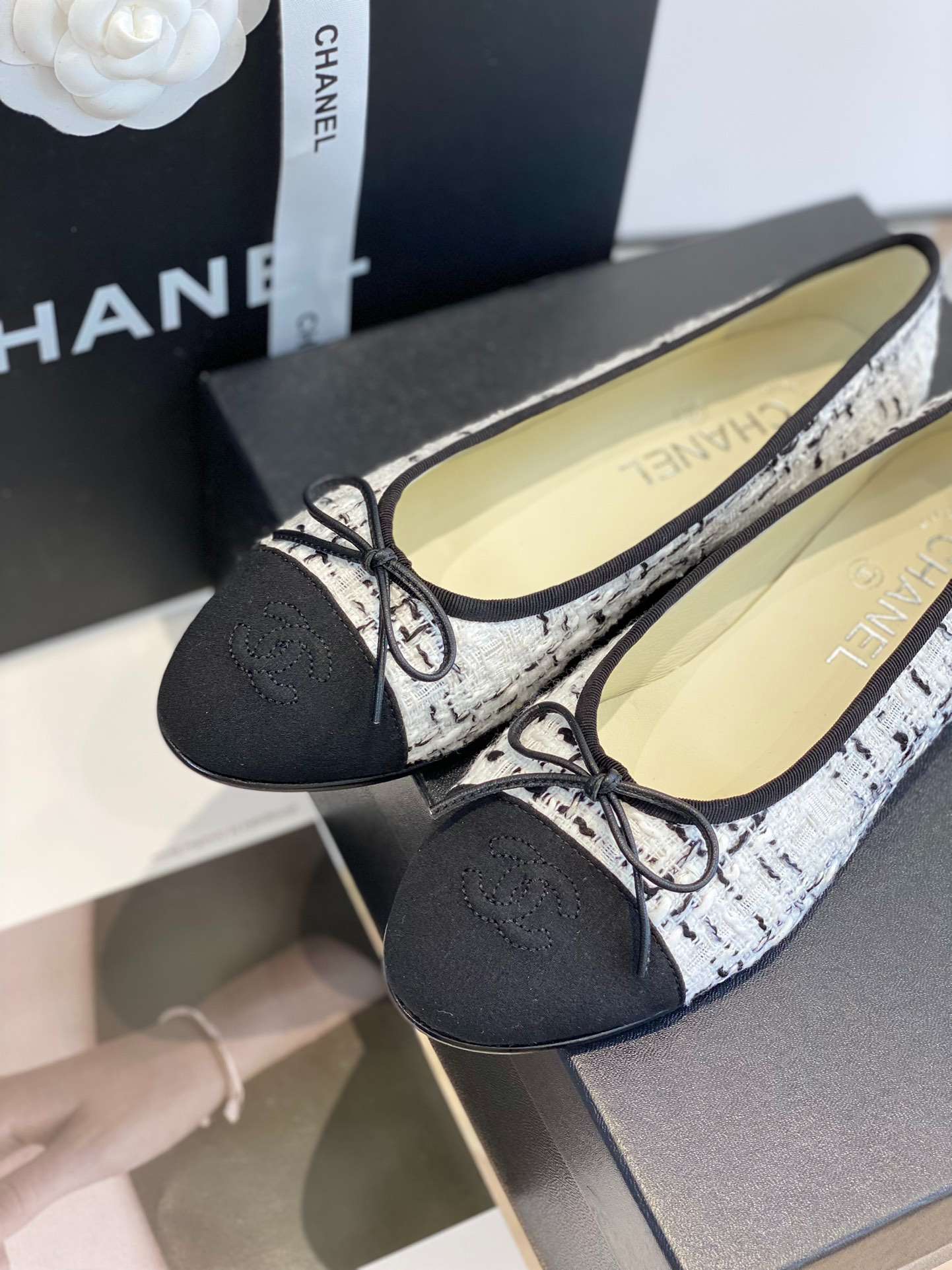 Ch**el Ballet Flats White For Women