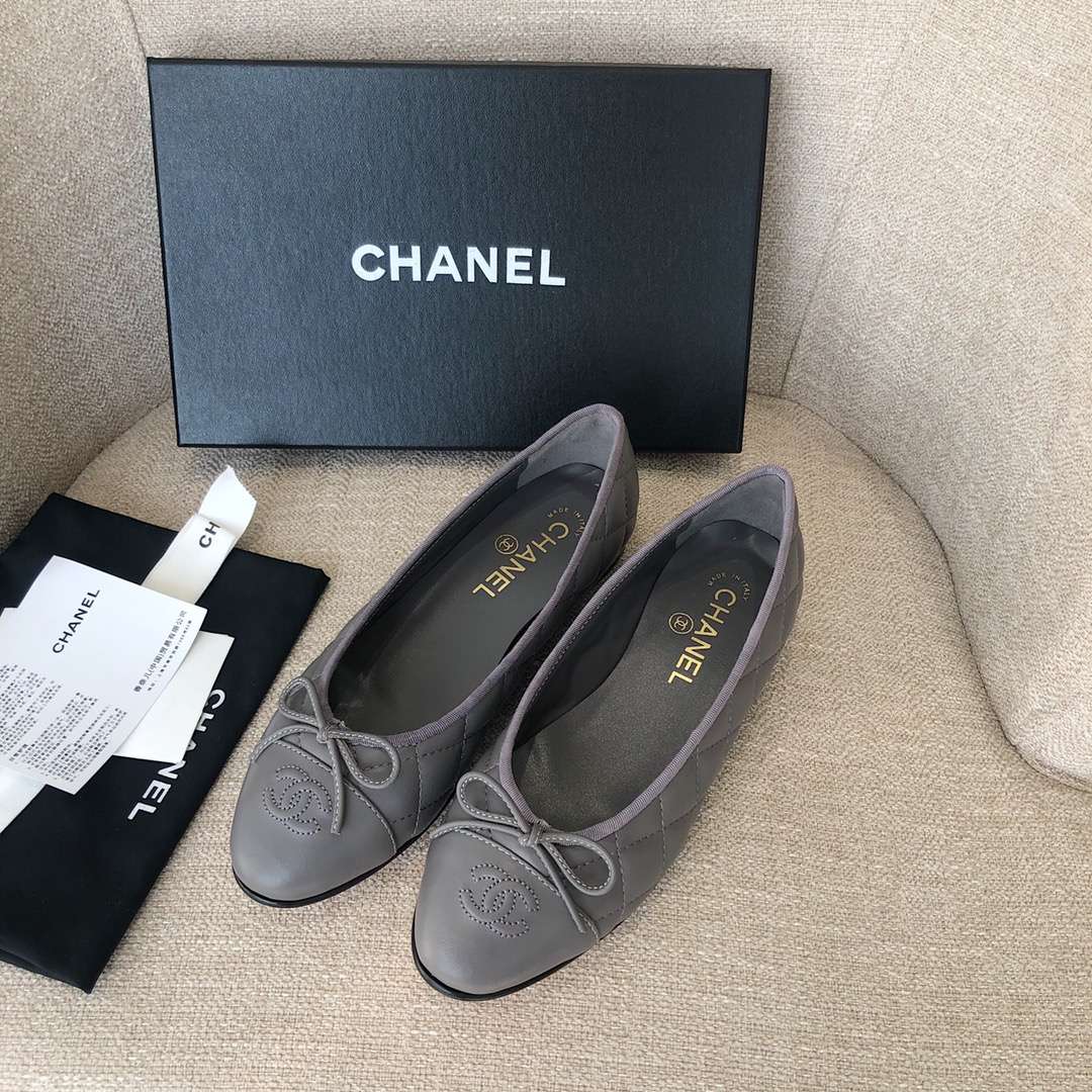 Ch**el Ballet Flats Dark Grey For Women