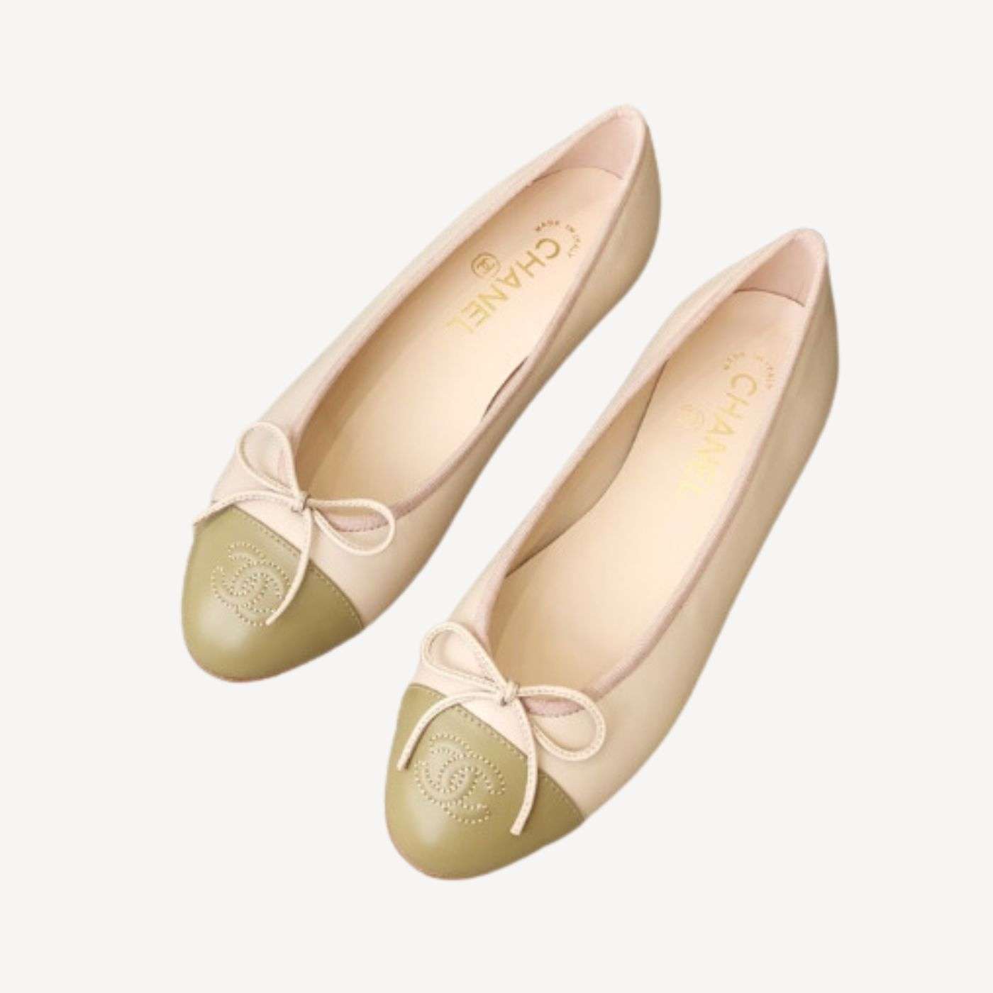 Ch**el Ballet Flats Cream For Women