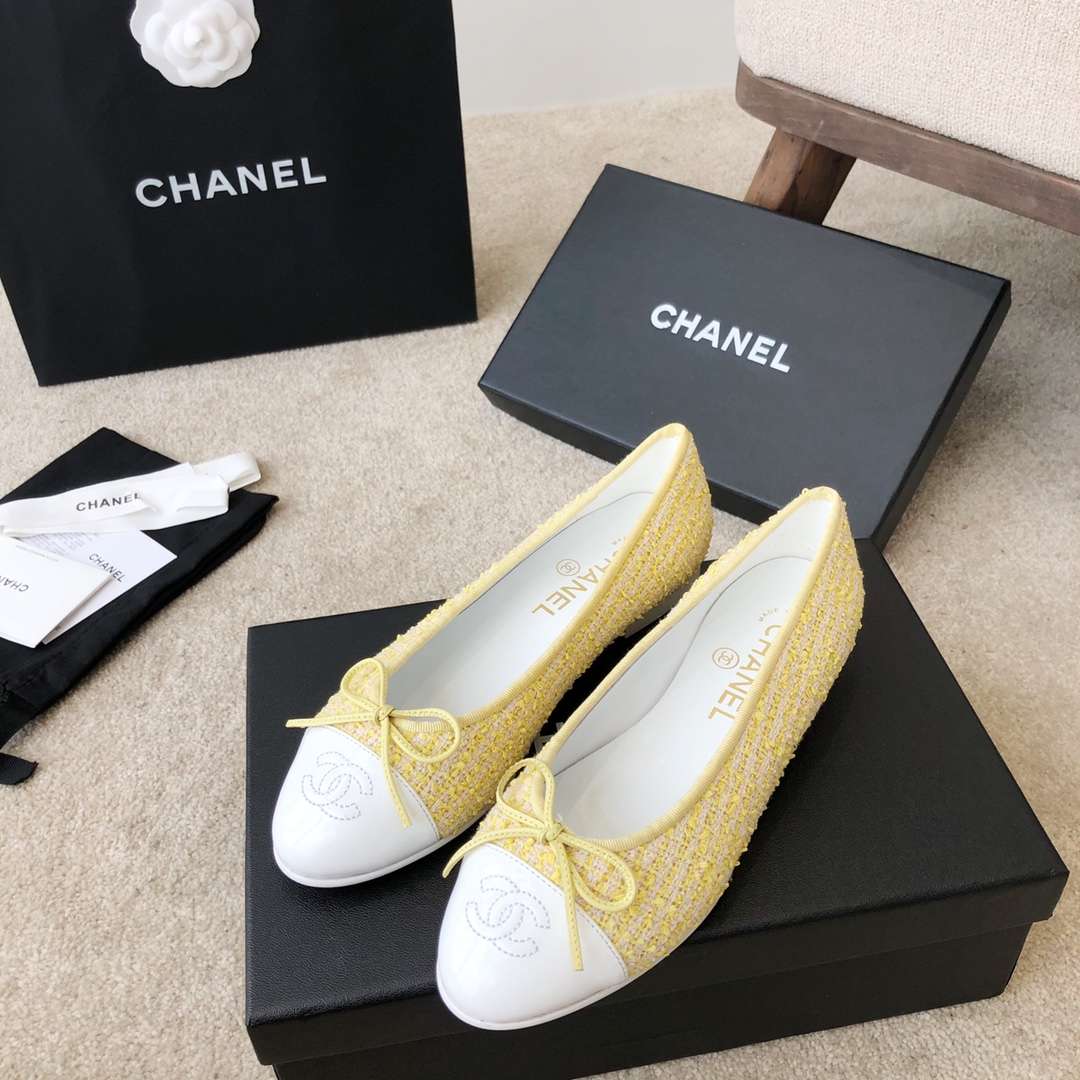 Ch**el Ballet Flats Yellow For Women