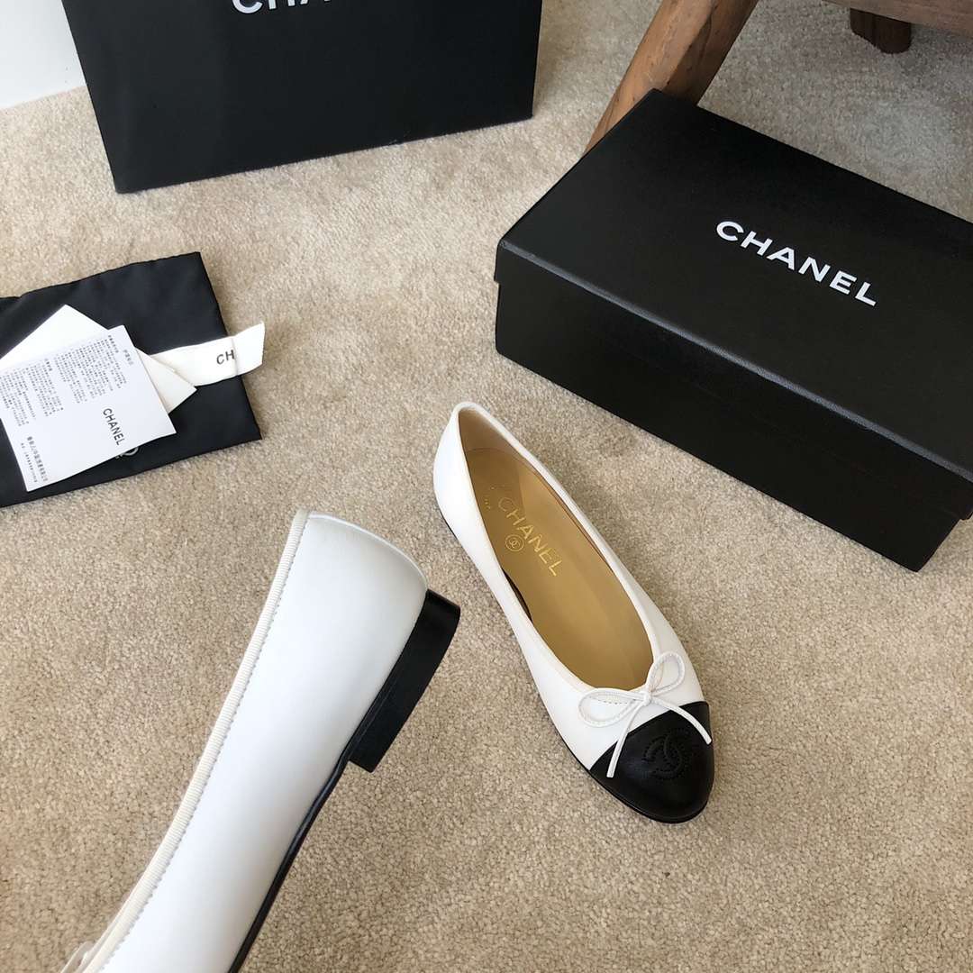 Ch**el Ballet Flats White For Women