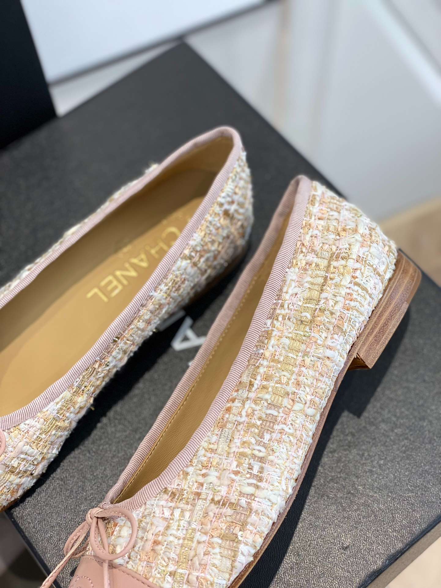 Ch**el Ballet Flats Beige For Women