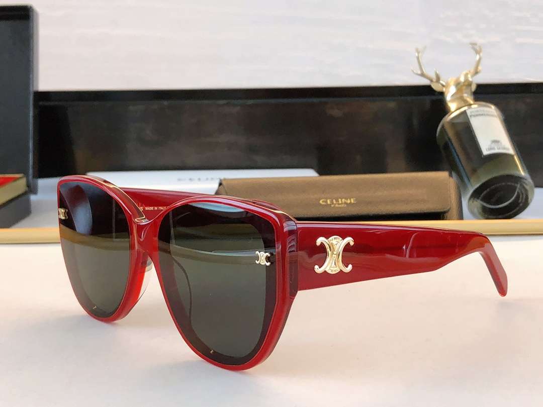 Ce1i*e Cat Ear Glasses Red For Women