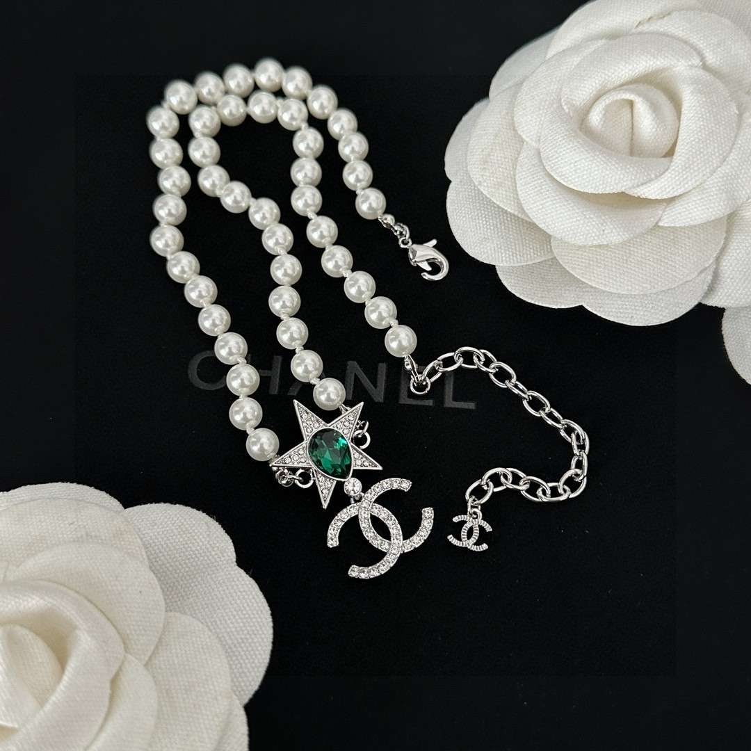 Ch**el Star Necklace White For Women