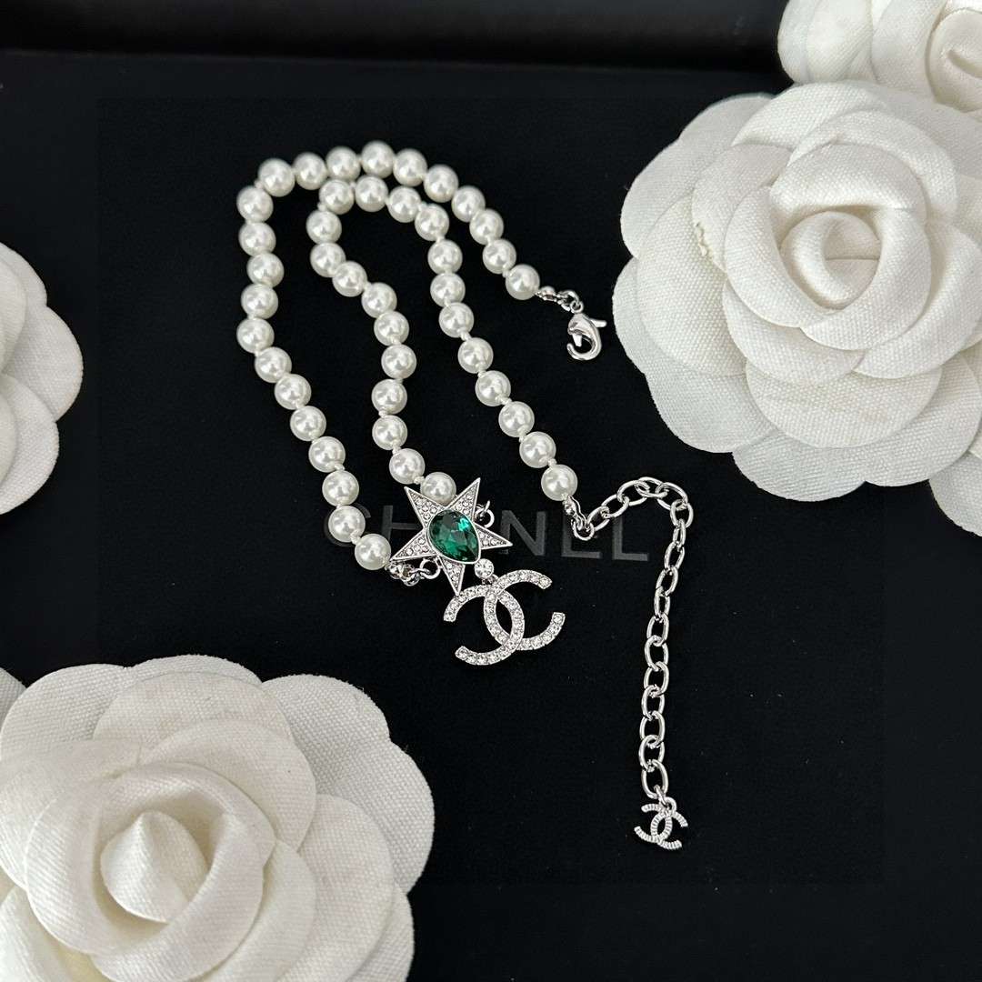 Ch**el Star Necklace White For Women