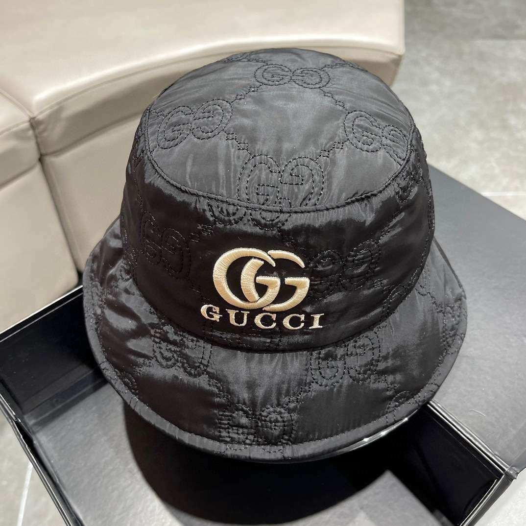 Gvc*1 Quilted Bucket Hat Black For Women