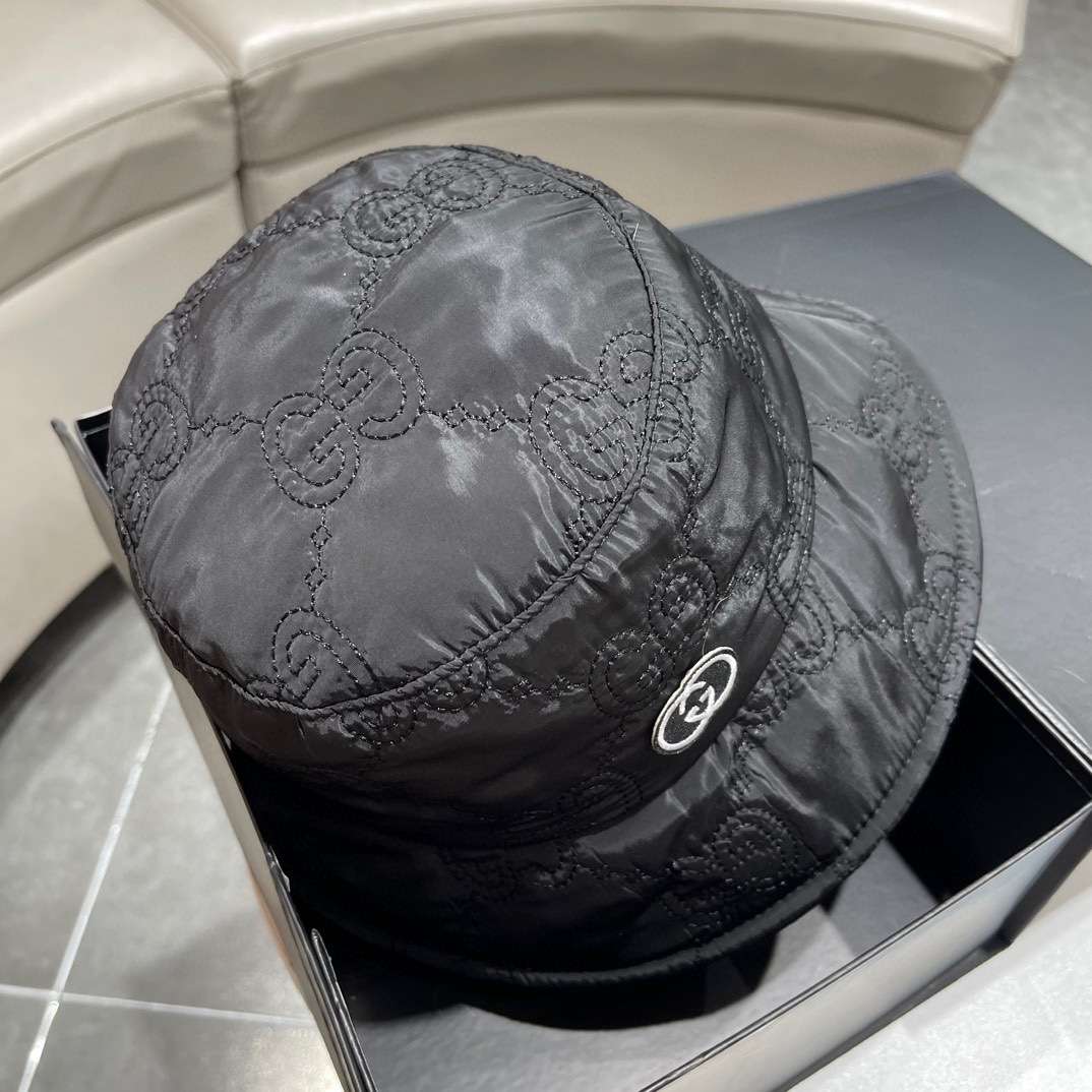 Gvc*1 Quilted Bucket Hat Black For Women