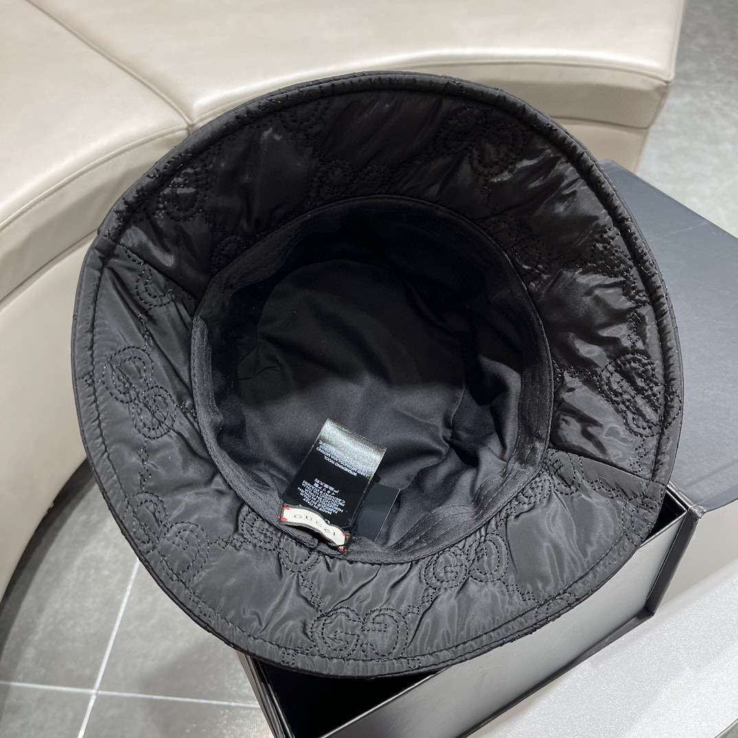 Gvc*1 Quilted Bucket Hat Black For Women